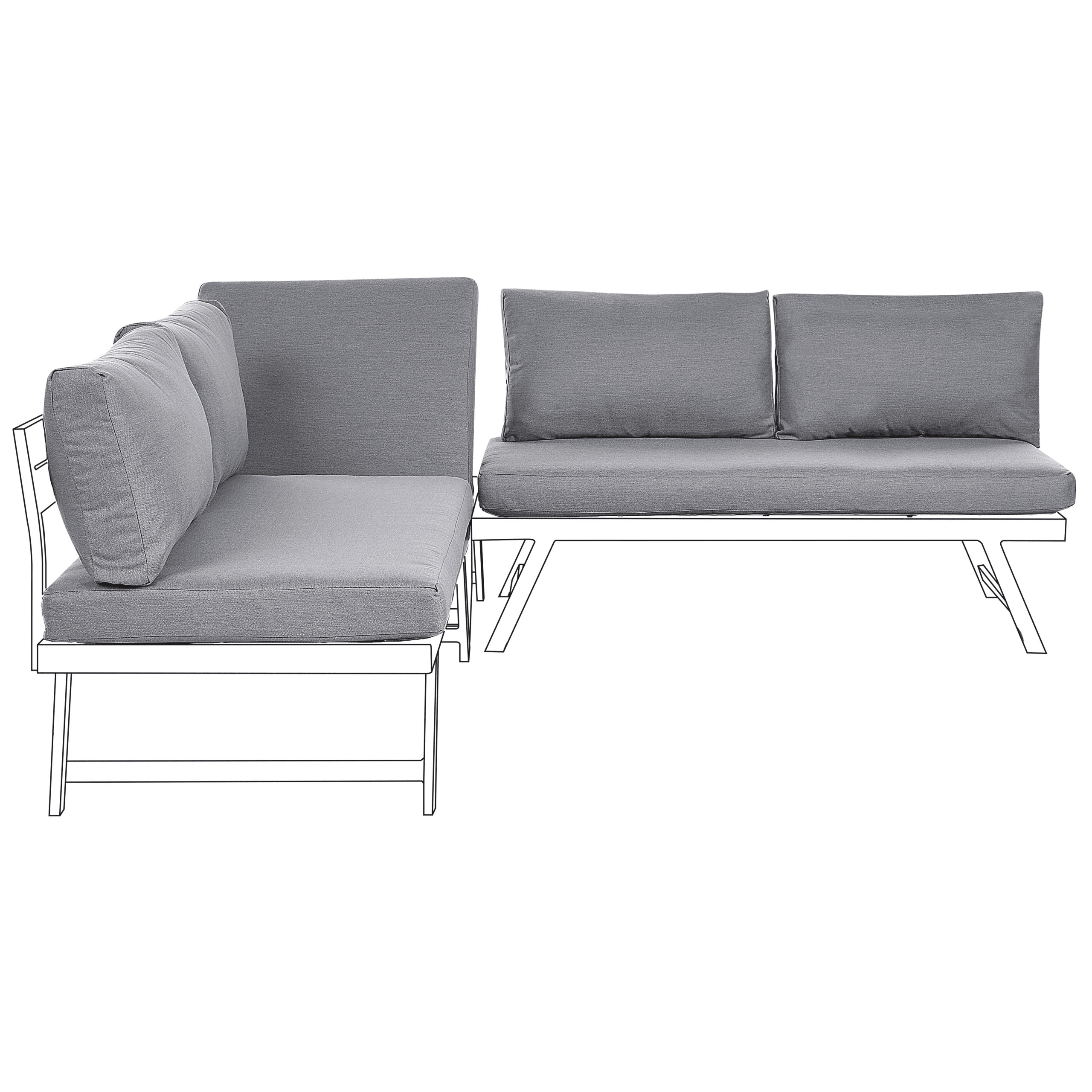 Ulkotyynyjen päällissetti COCCORINO Tummanharmaa – Beliani