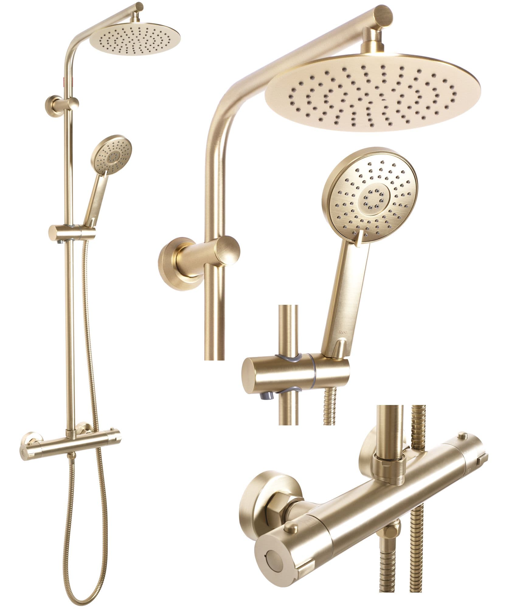 REA suihkusetti BLISS THERMOSTAT harjattu kulta, 38, 5X27, 5X100CM