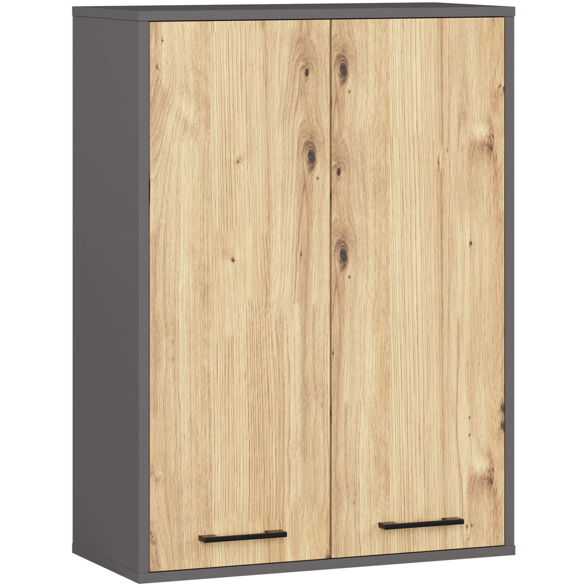 Akord Seinäkaappi 2-ovinen Grafiitti/Artisan-tammi 64x30x94 – Akord