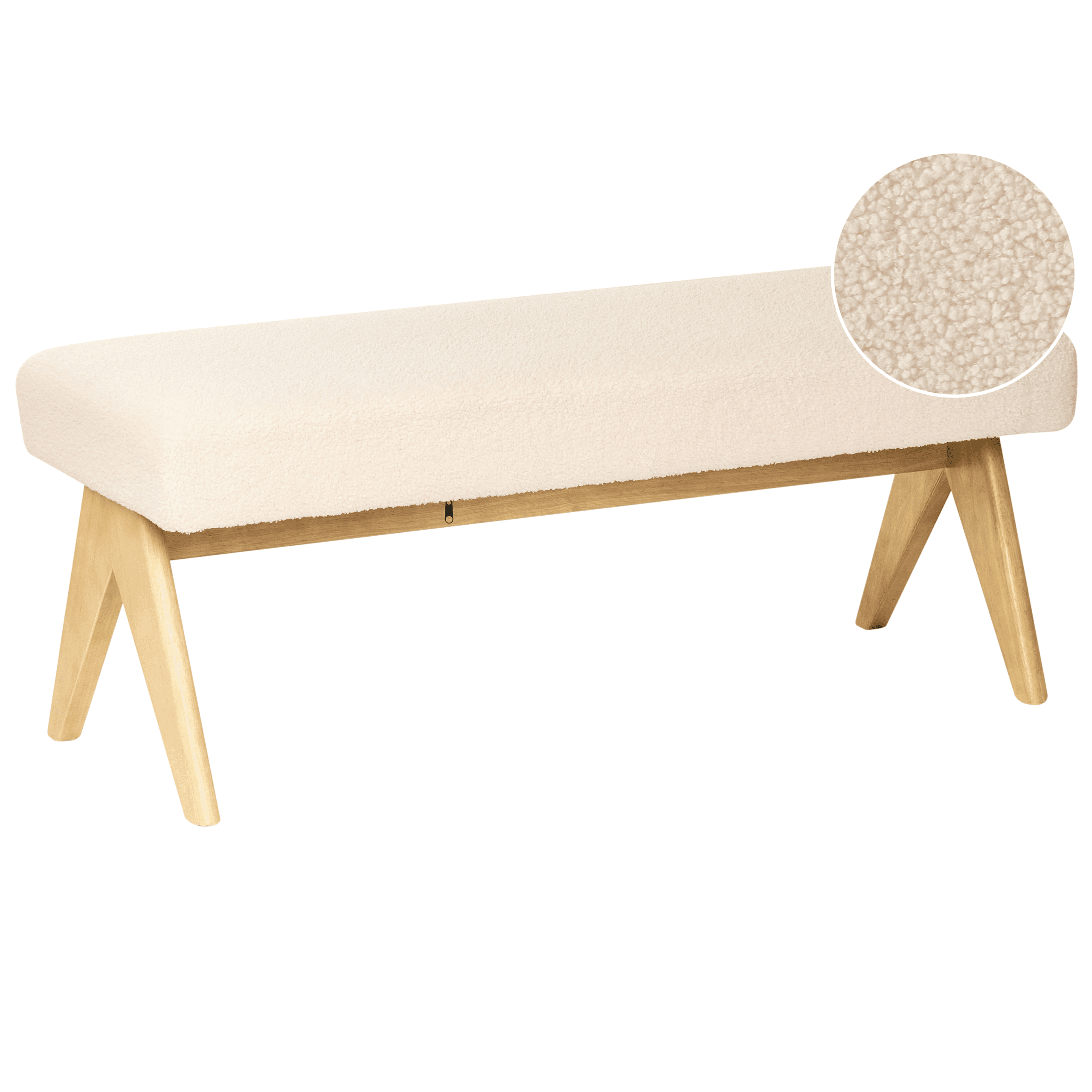 Penkki TAMRE buklee Luonnonvalkoinen/vaaleanruskea – Beliani