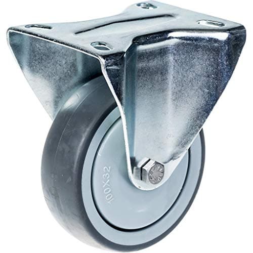 100 mm 4 pyörä, harmaa kumirengas, kiinteä, vahva, kantavuus 110 kg – Parnells