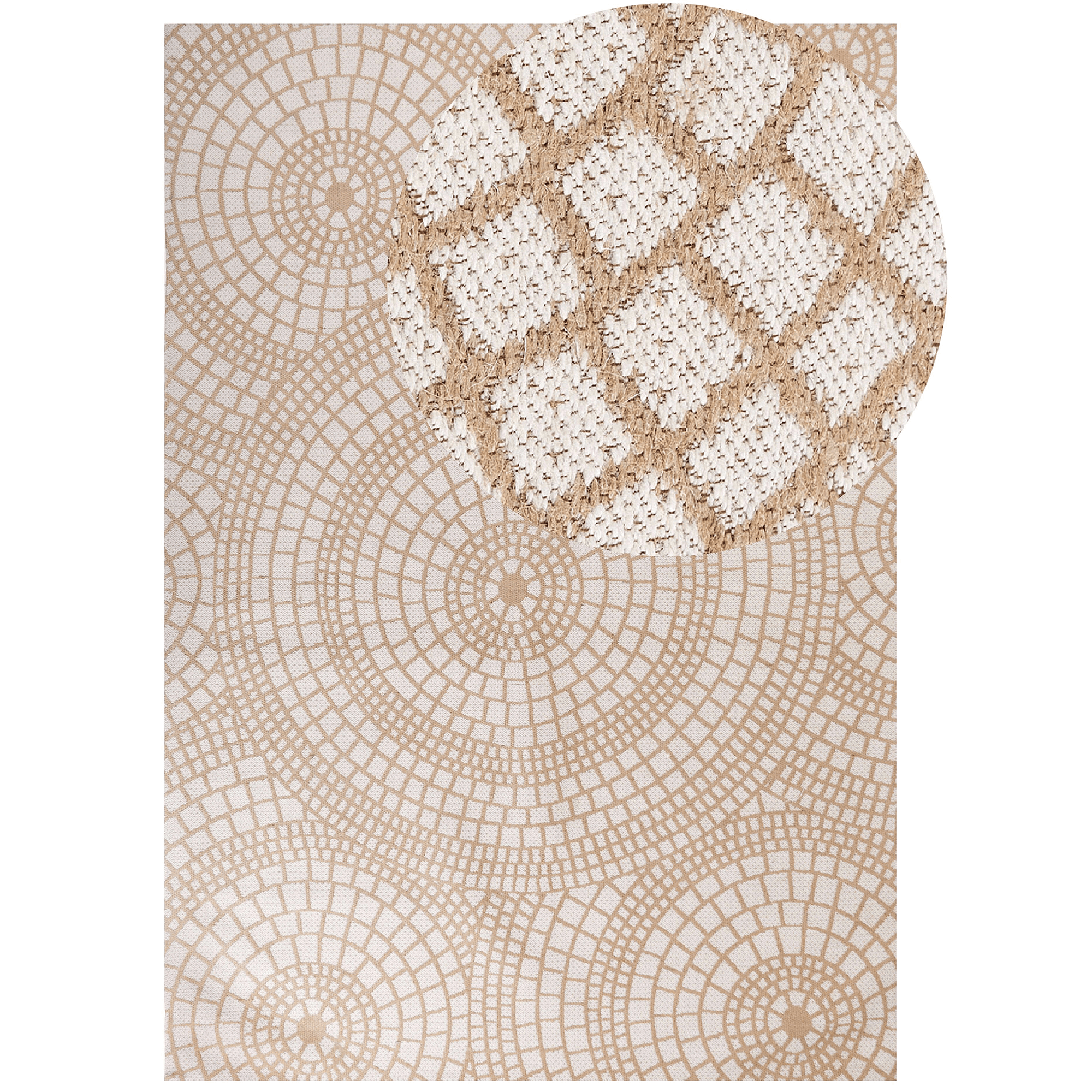 Matto ARIBA Valkoinen Beige 160 x 230 cm juutti