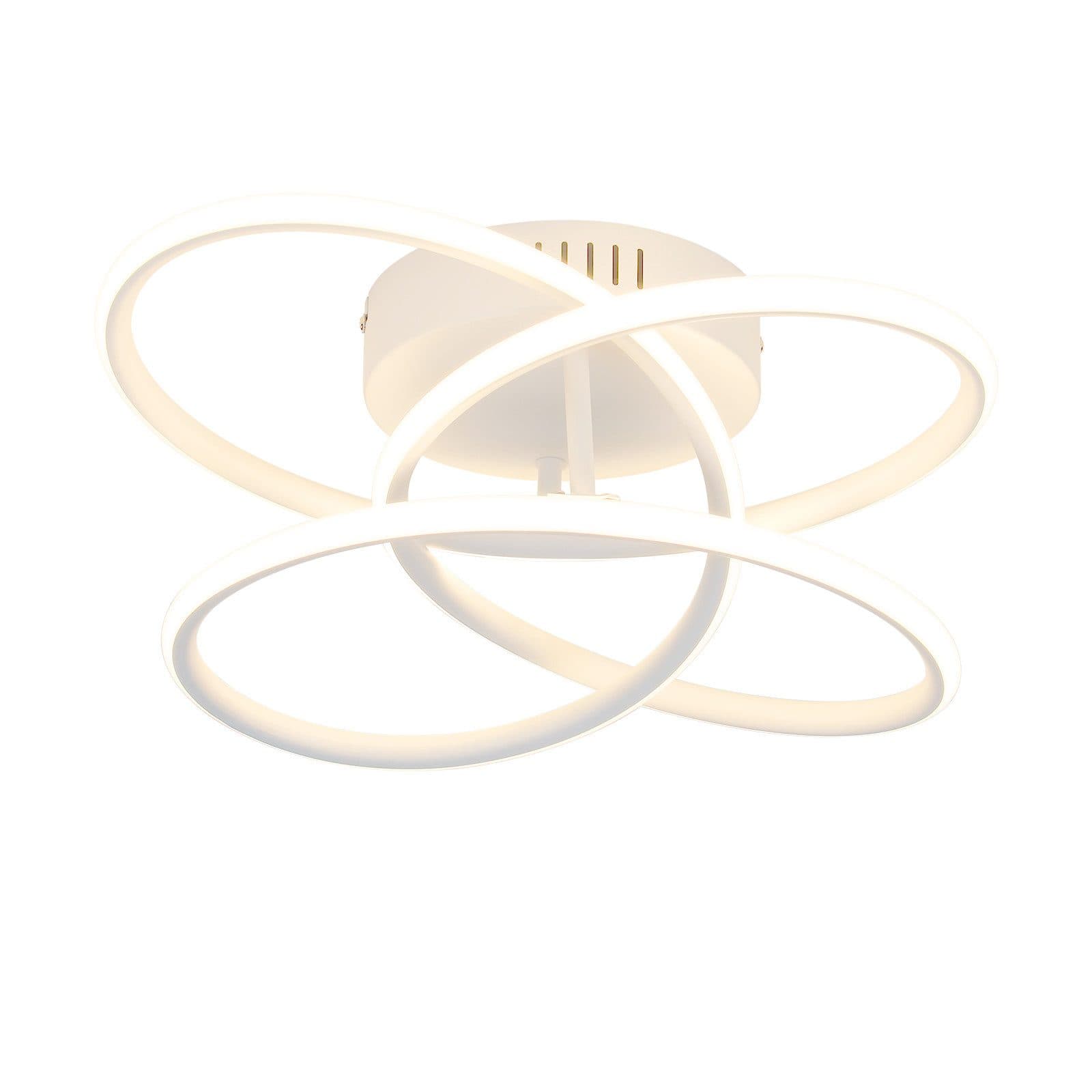 NETTLIFE LED - kattovalaisin eteiseen, moderni muotoilu, valkoinen, himmennettävä, kaukosäätimellä, 36 cm, metalli, 44 W – Nettlife