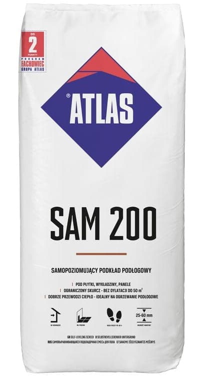 Atlas Itsetasoittuva lattian aluskate 25 kg Atlas Sam 200 – ATLAS
