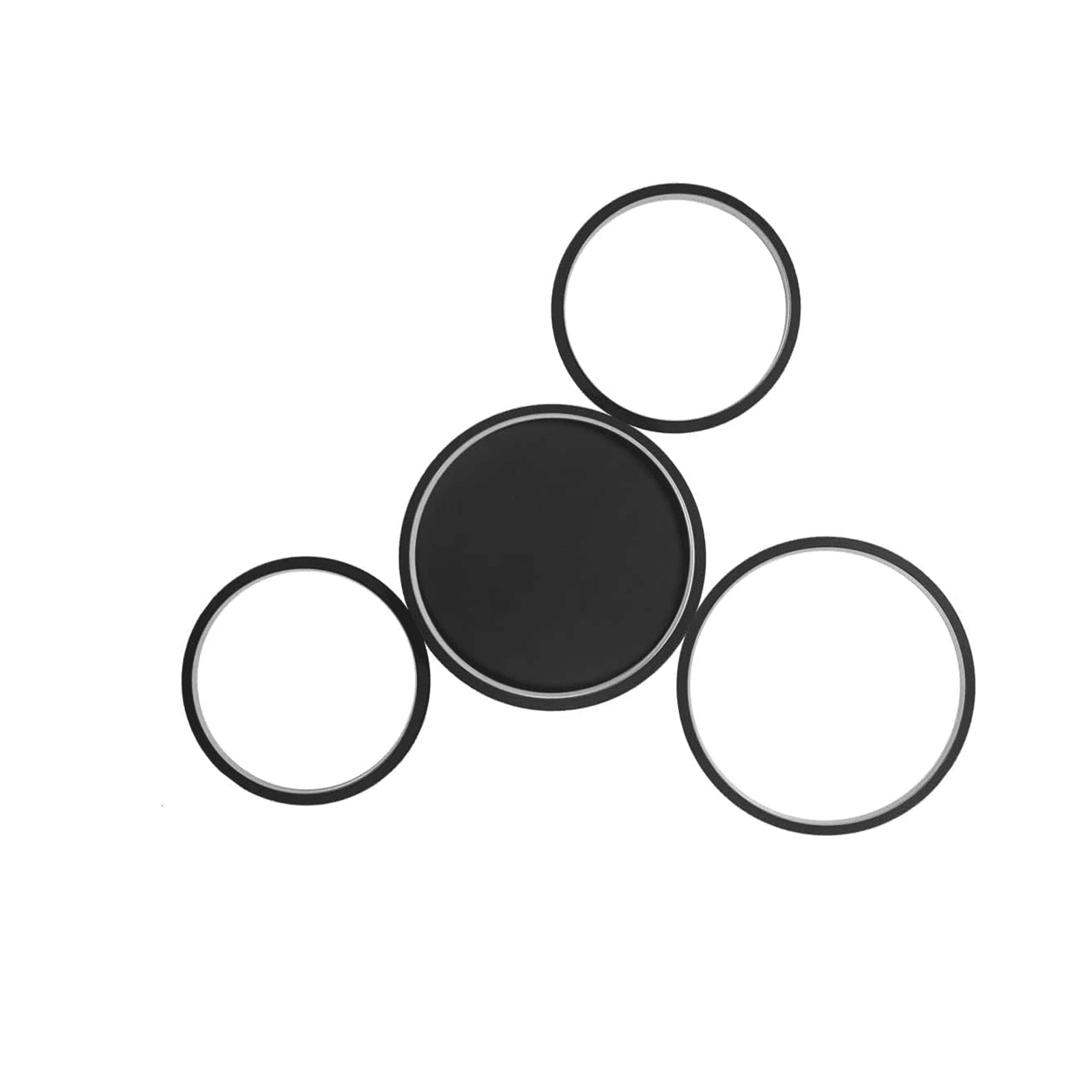 NETTLIFE musta LED - kattovalaisin, himmennettäväKaukosäätimellä, moderni muotoilu, 4 rengasta, 52W alumiininen – Nettlife