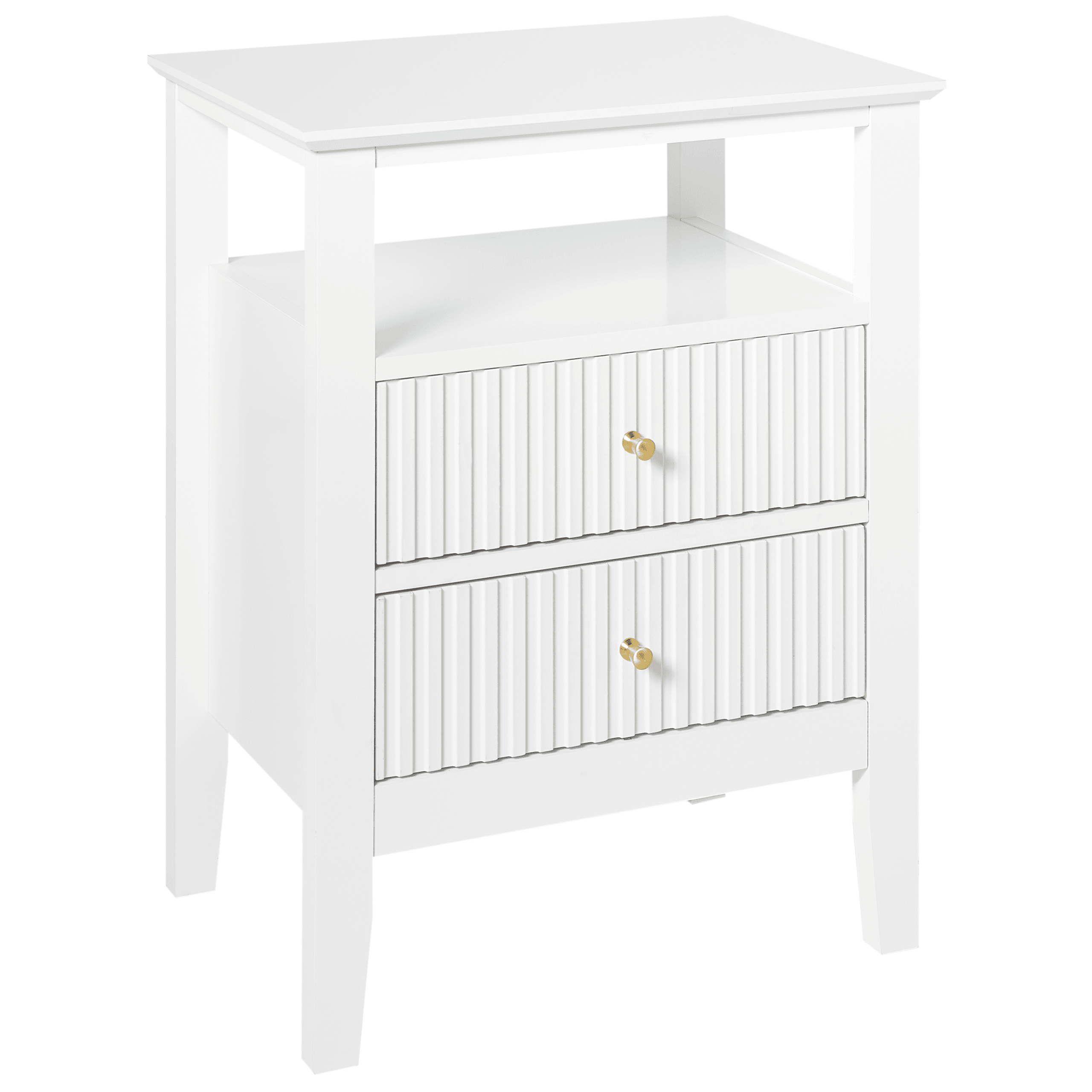 Yöpöytä 2 laatikolla ASSISI Valkoinen
