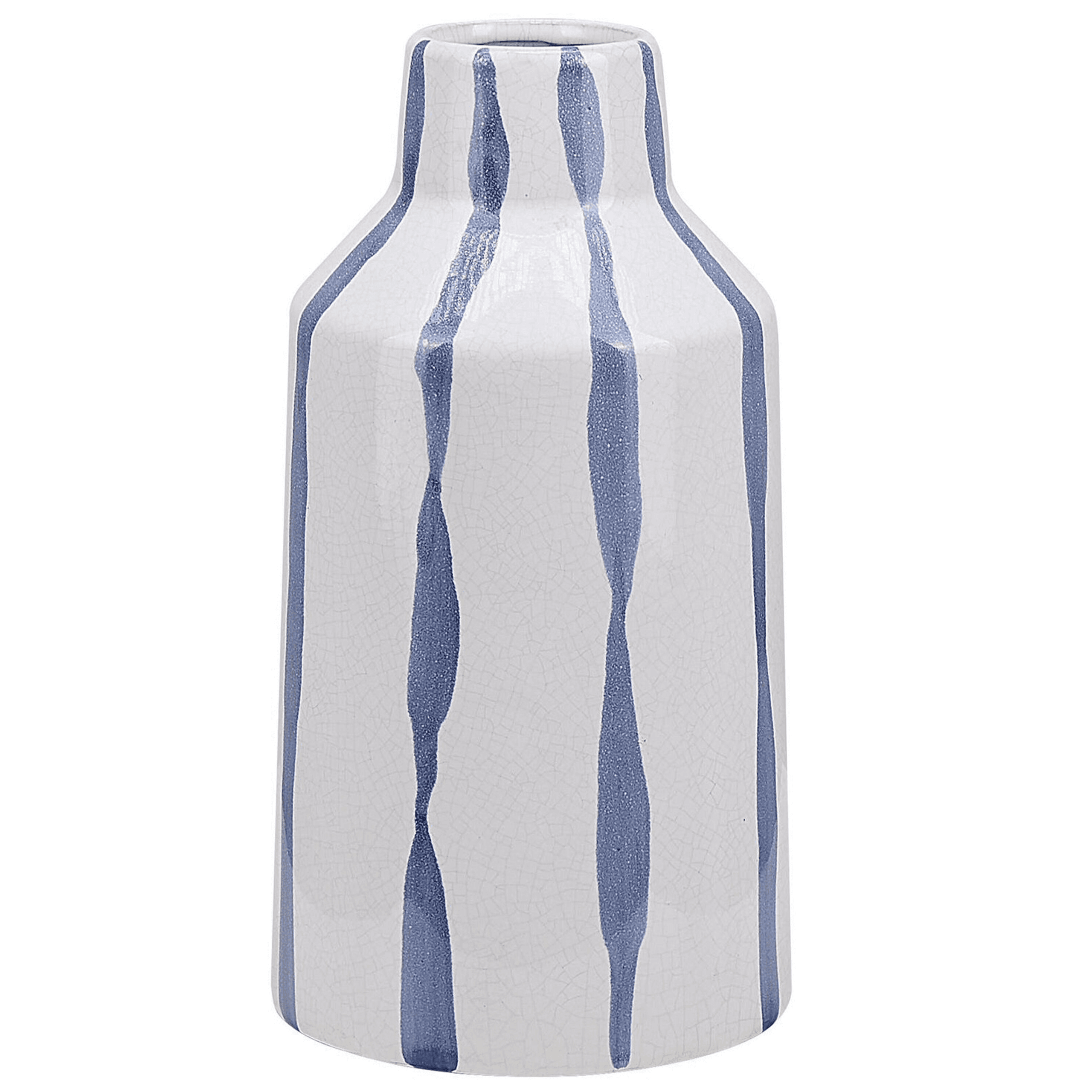 Kukkamaljakko ASSUS kivitavara 22 cm Valkoinen – Beliani