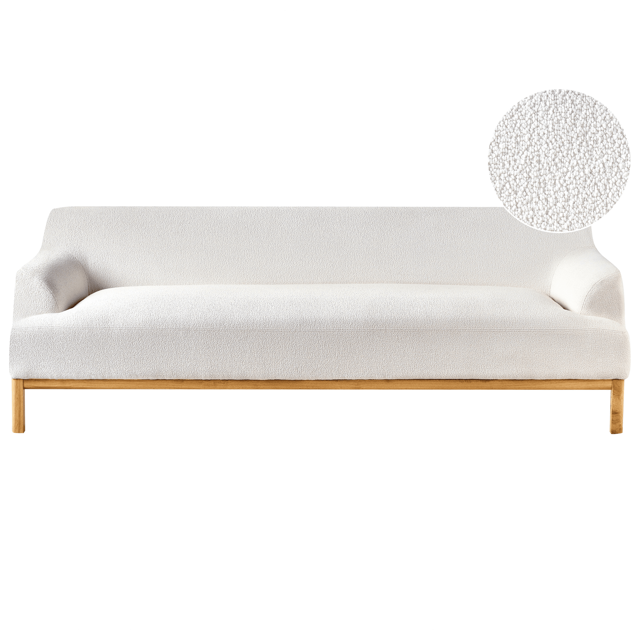 Sohva SOSJO buklee Luonnonvalkoinen 3-istuttava – Beliani