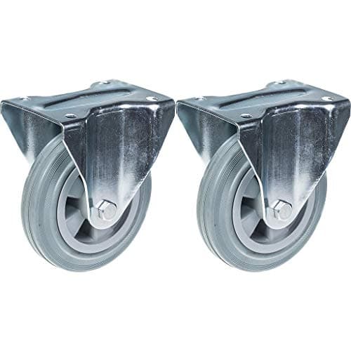 160mm 6 pyörän harmaa kumirengas kiinteä vahva 270kg kantavuus, 2 kpl:n sarja. – Parnells