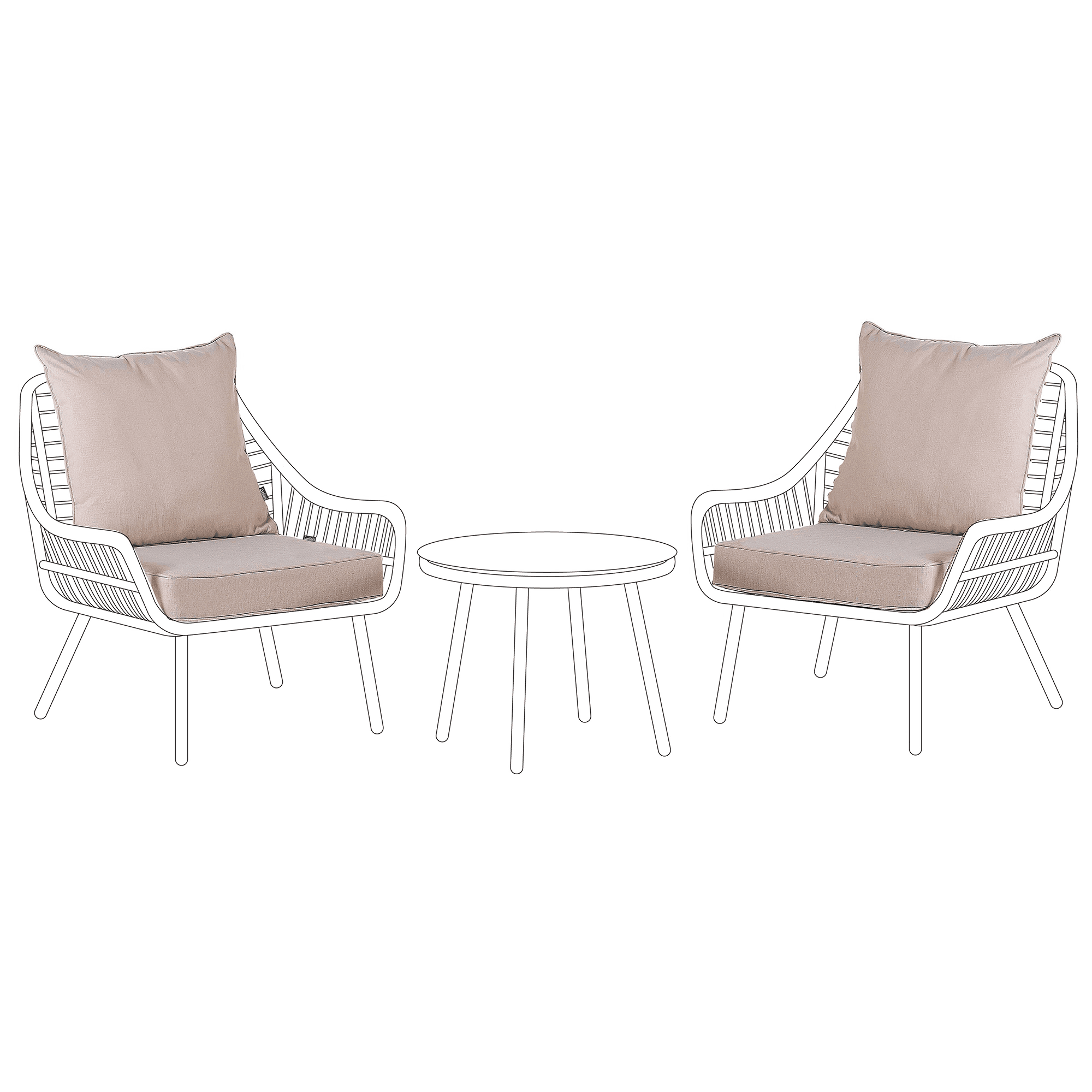 Ulkotyynyjen päällissetti LAURETO Beige – Beliani