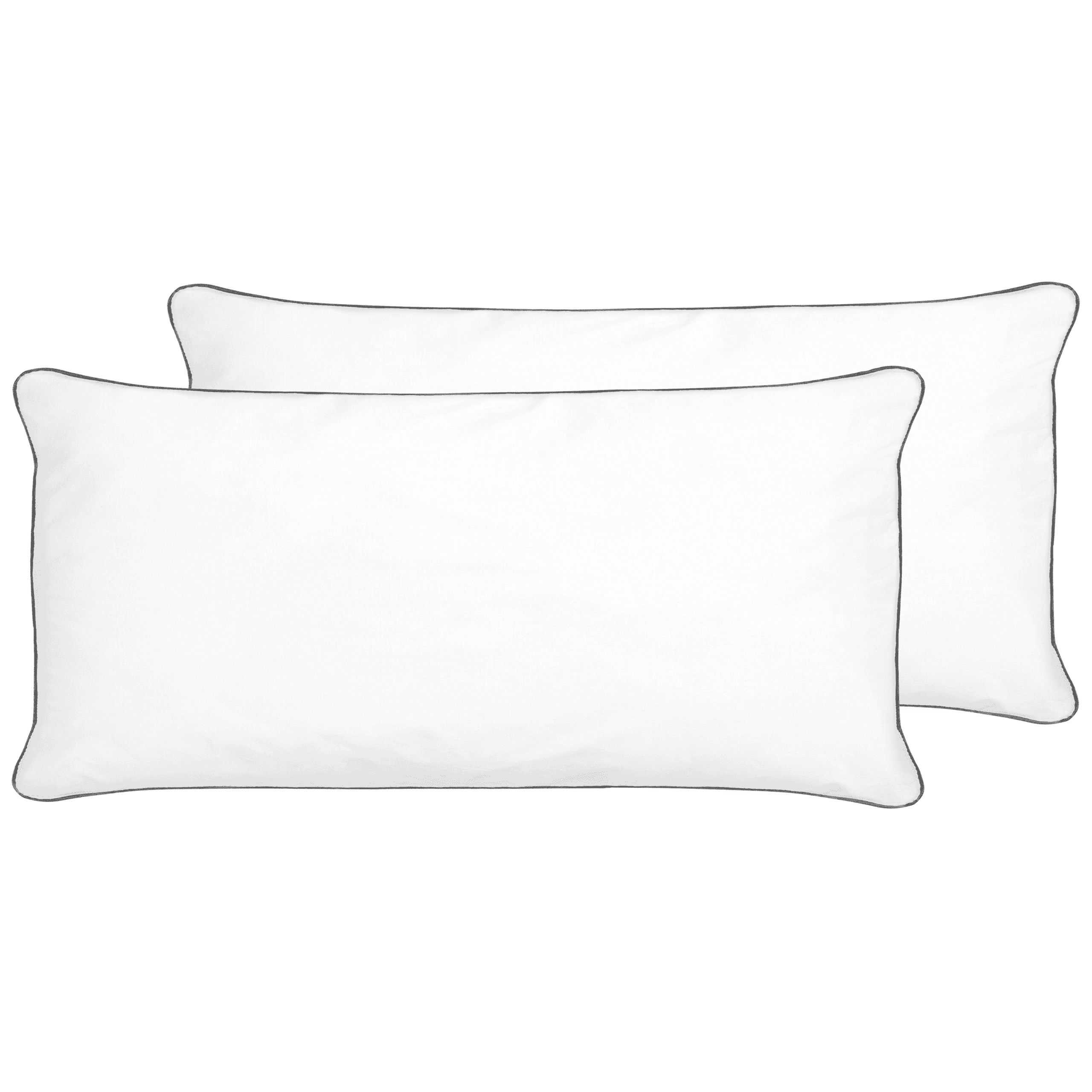 Tyynysetti 2 kpl PELISTER Matala mikrokuitu 40 x 80 cm Valkoinen – Beliani