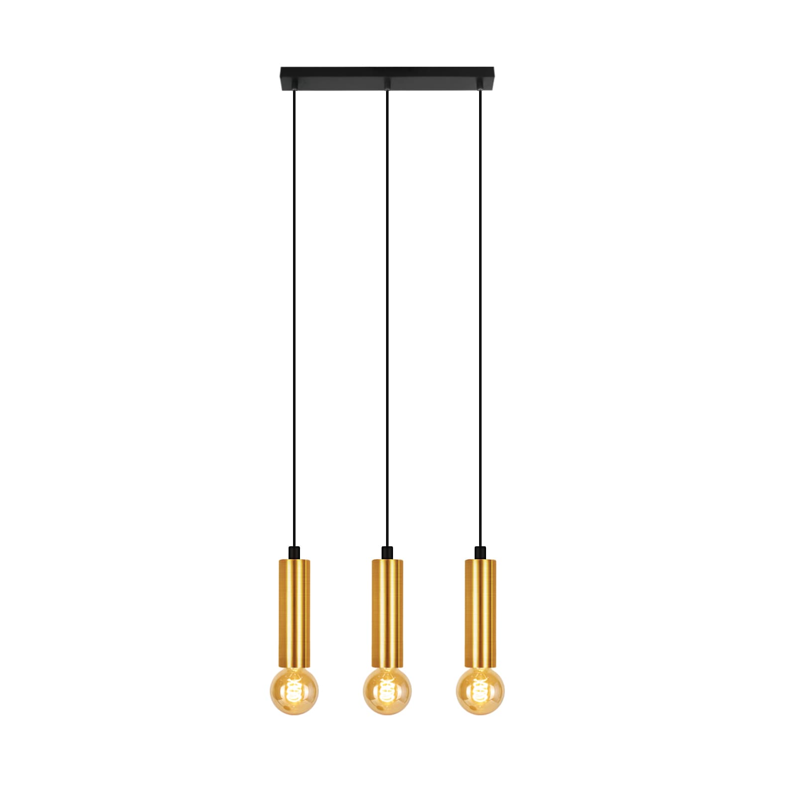 NETTLIFEKultainen, riippuvalaisin, 3 lamppua, riippuvalaisin - riippuvalaisin, ruokapöytä, E27, teollinen, metallinen, riippuvalaisin – Nettlife