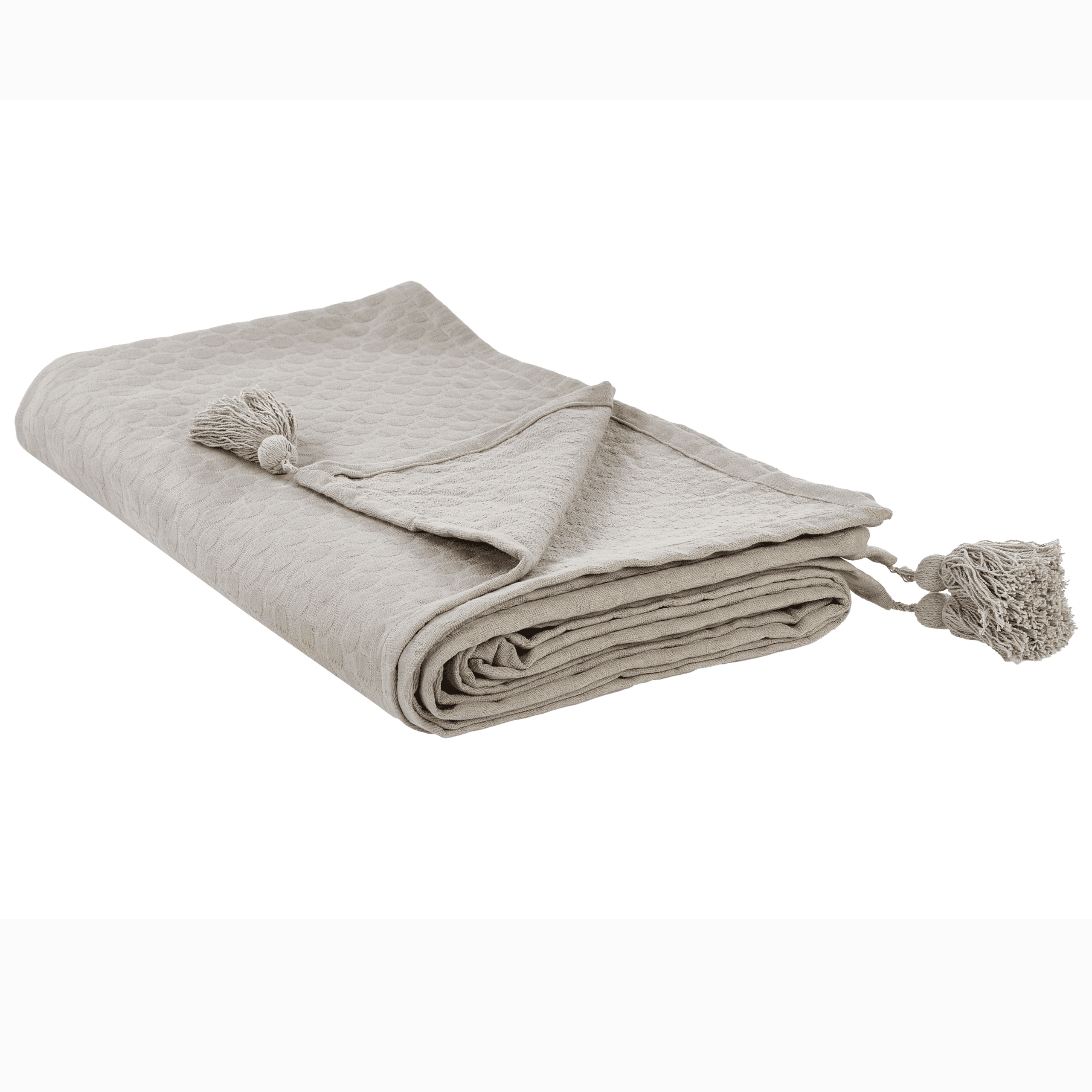 Päiväpeitto LINDULA puuvilla 200 x 220 cm Ruskeanharmaa – Beliani