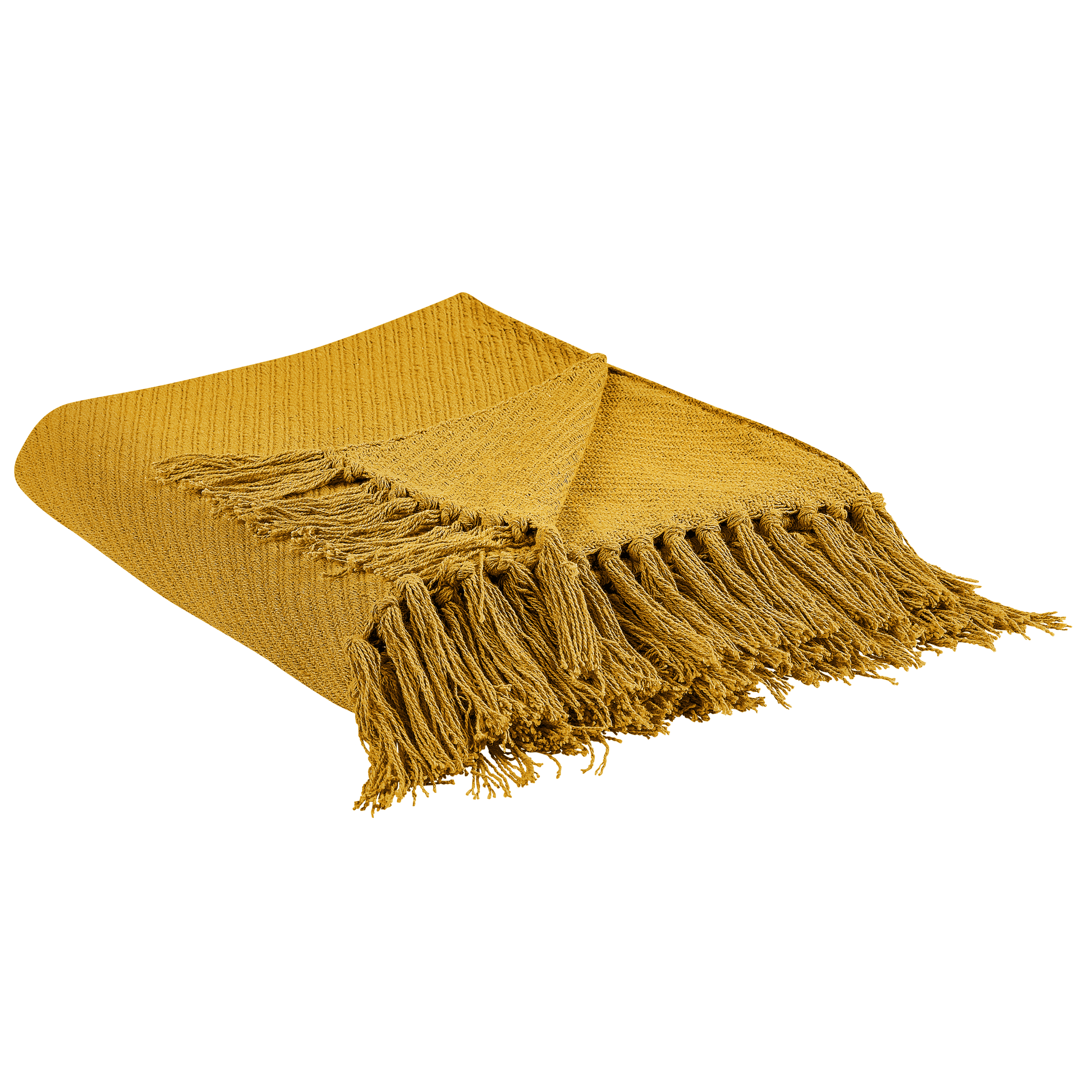 Torkkupeitto YARSA puuvilla 125 x 150 cm Sinapinkeltainen – Beliani