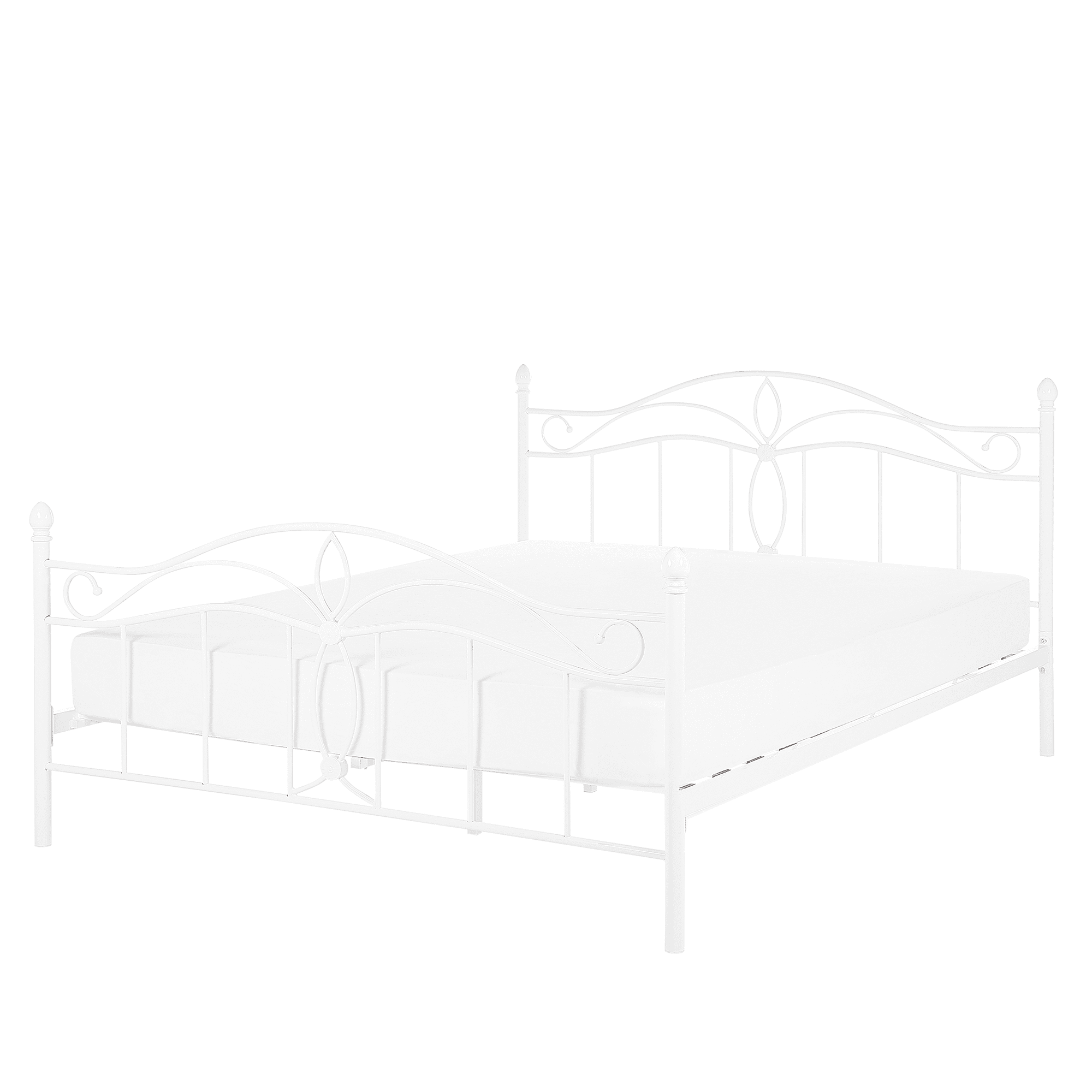 Sänky metalli ANTLIA 140 x 200 cm Valkoinen – Beliani