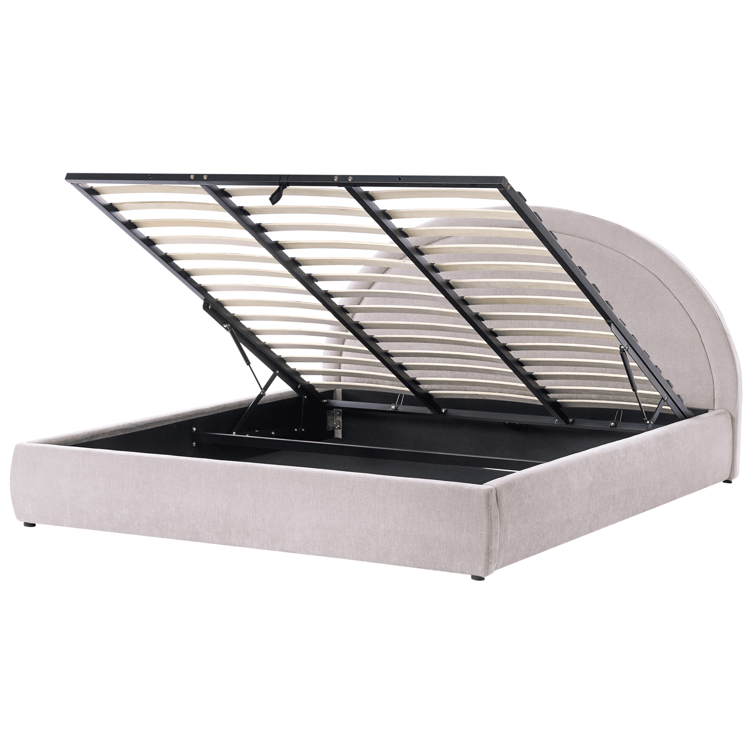 Sänky säilytystilalla kangas MOUZON 180 x 200 cm Beige – Beliani