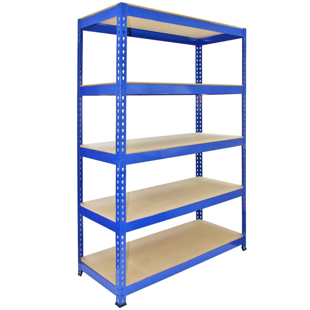 Q-Rax siniset metallihyllyt - 120 cm x 180 cm x 50 cm