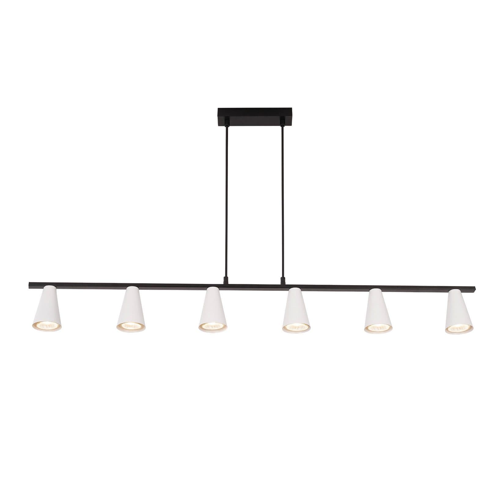 NETTLIFE riippuvalaisin ruokapöydän, riippuvalaisin 6 lamppua - moderni Valkoinen musta, GU10 metallinen, riippuvalaisin ruokapöydälle – Nettlife