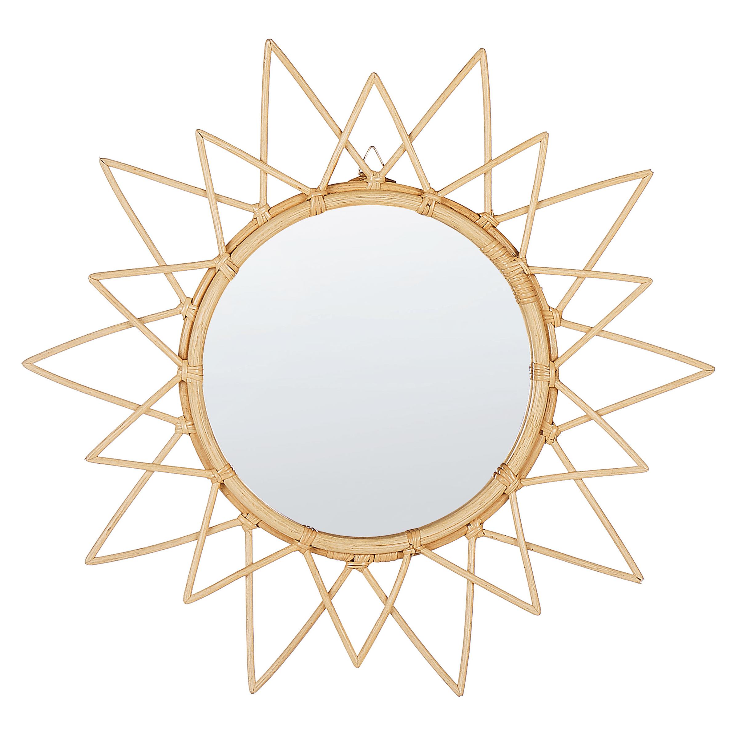 Seinäpeili AROEK 61 cm 61 cm rottinki Luonnonväri – Beliani