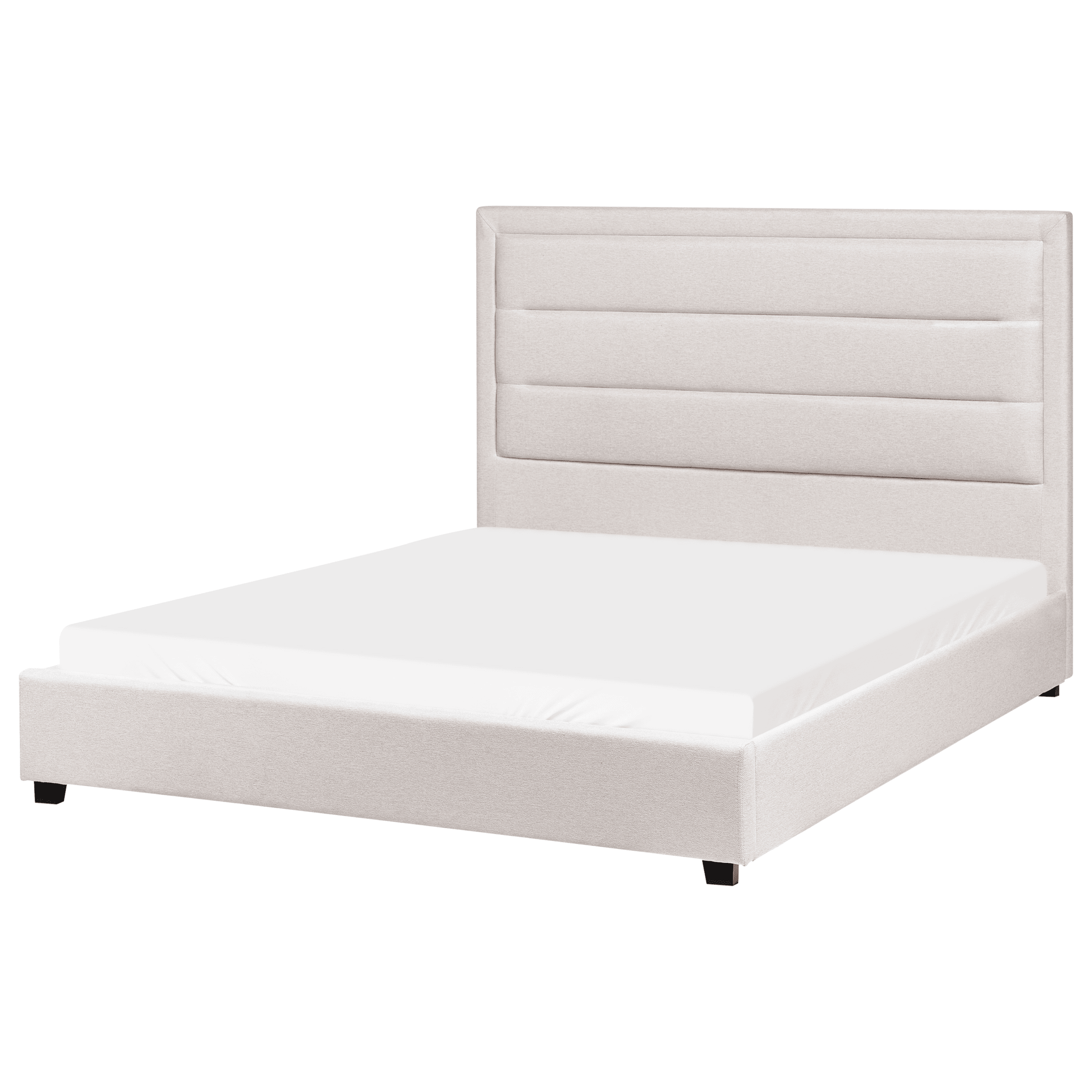 Sänky kangas ROUEN 140 x 200 cm Vaaleanbeige – Beliani