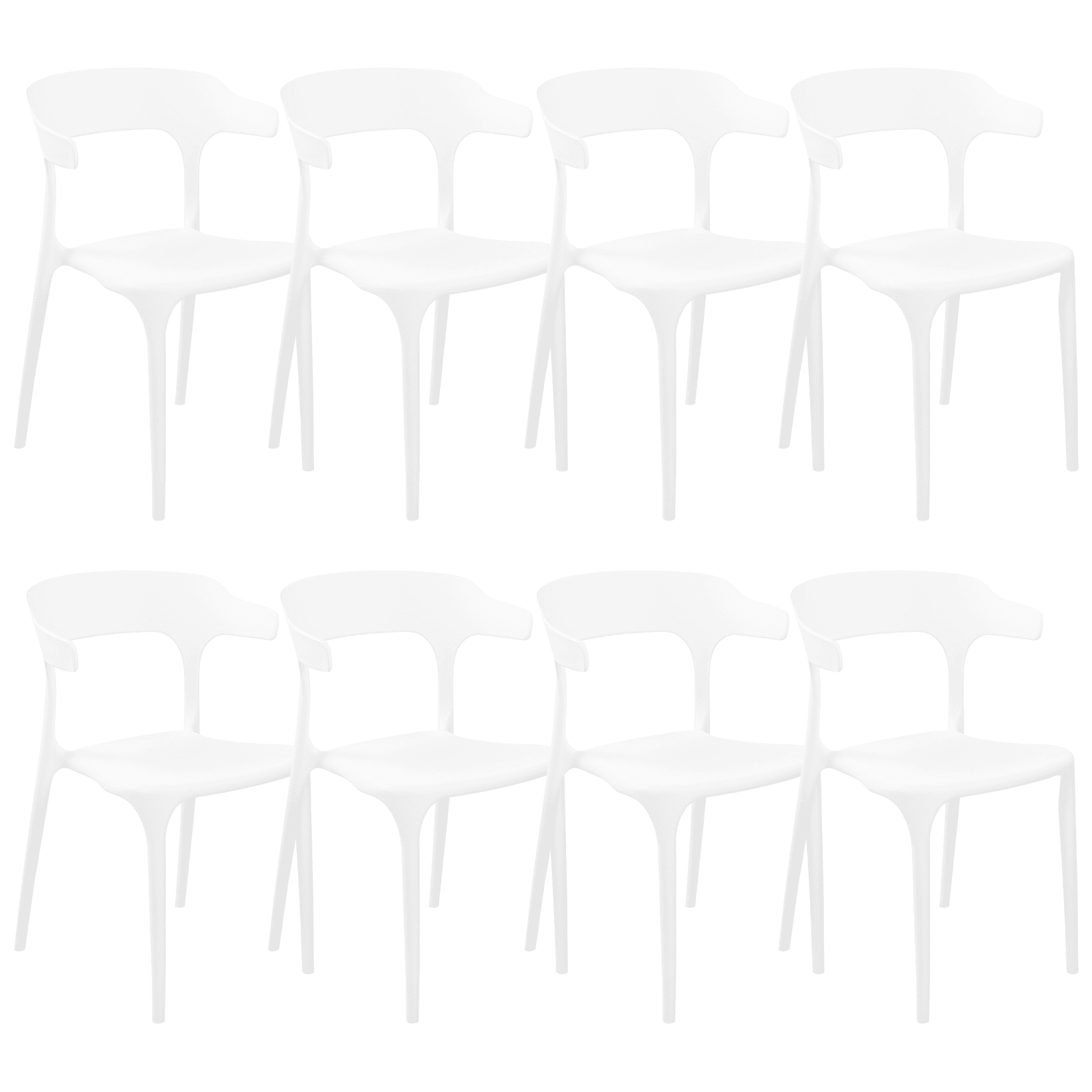 Ruokatuolisetti 8 kpl GUBBIO Valkoinen