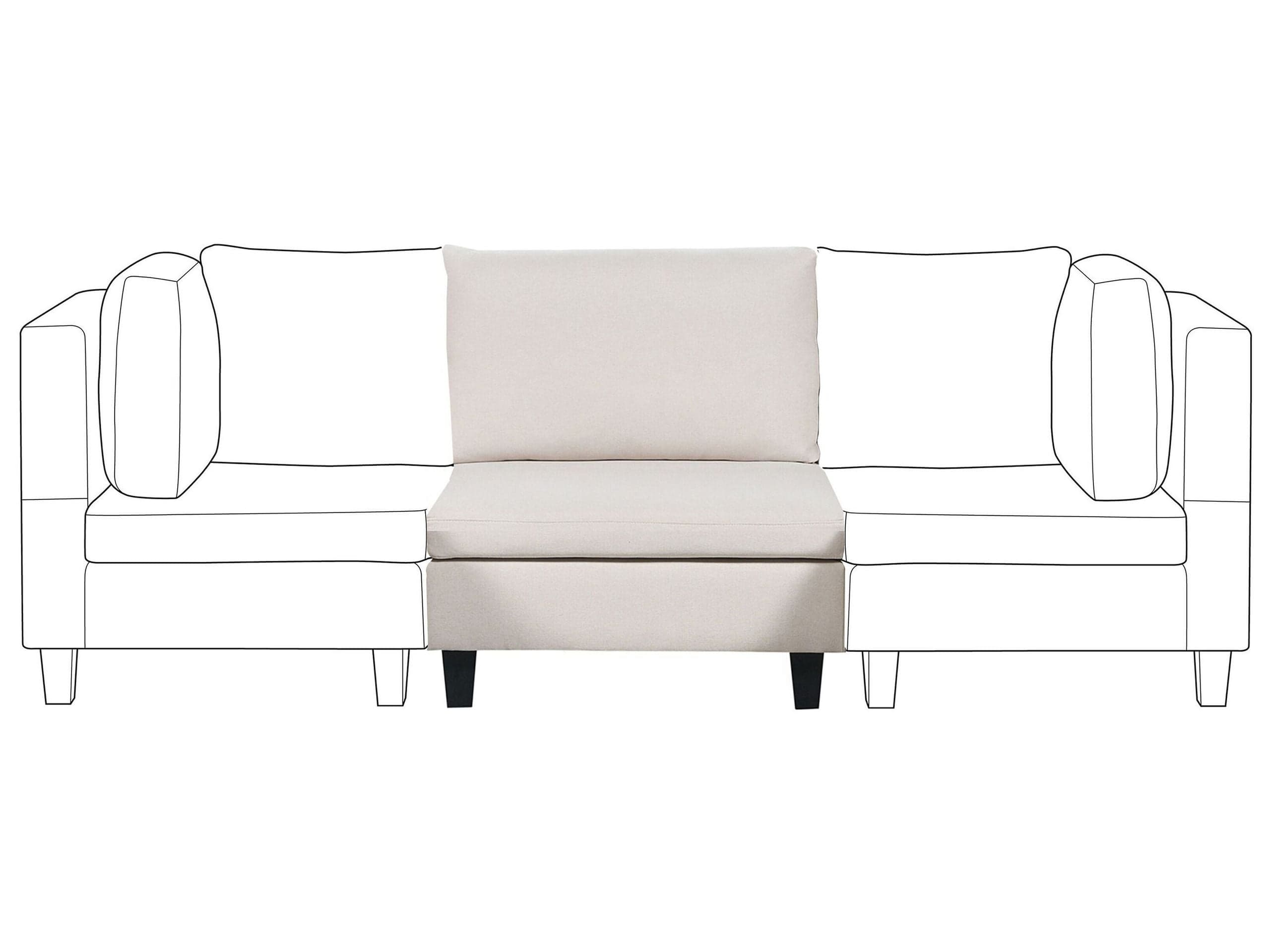 Keskimoduuli UNSTAD kangas Vaaleanbeige – Beliani