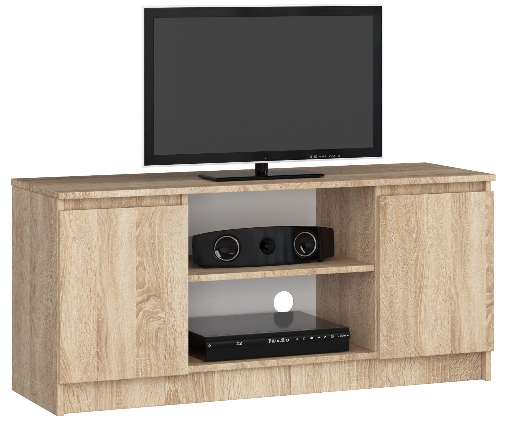 Akord TV-taso 2 ovea 1 hylly Sonoma-tammi 120x40x55 – Akord
