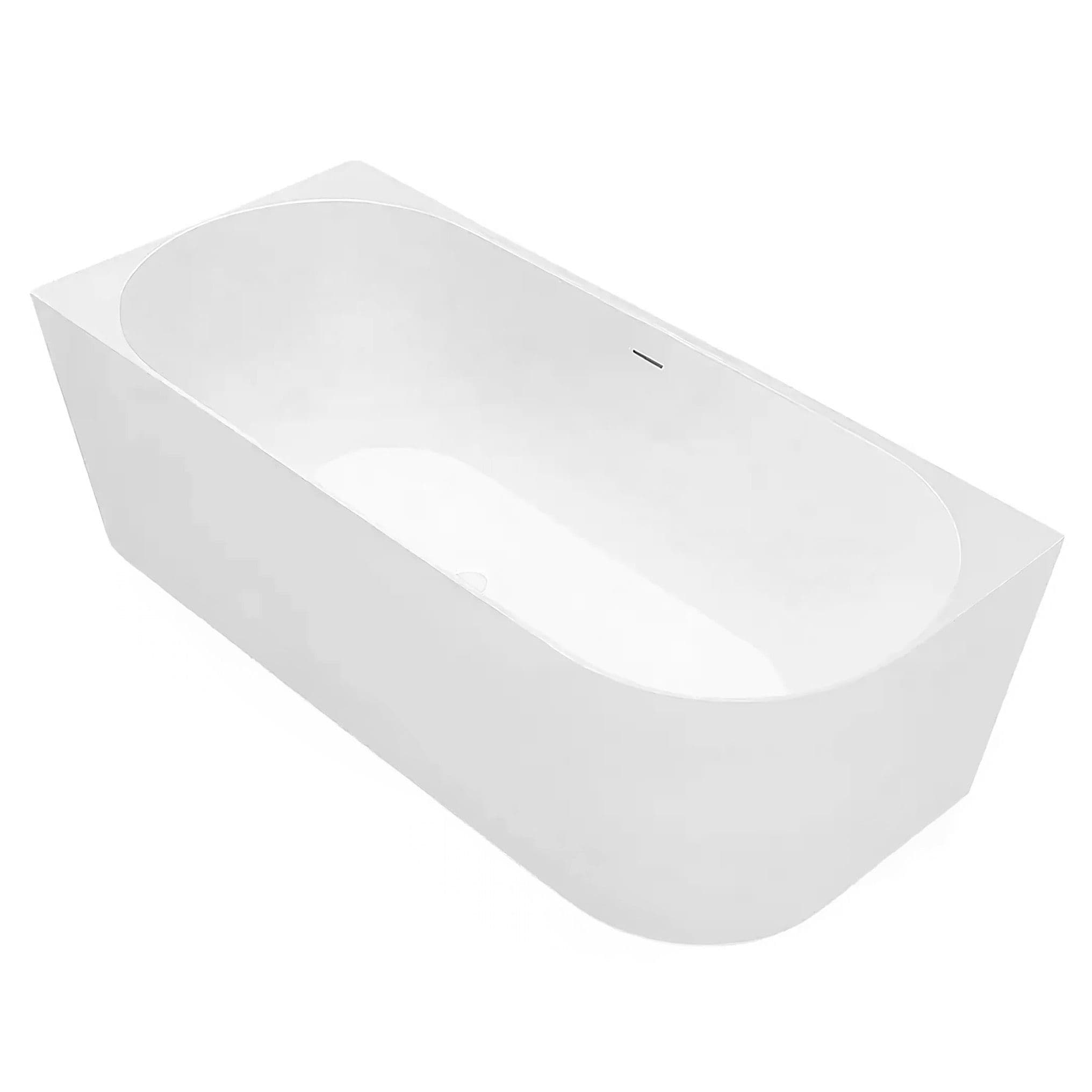 REA Kulma-amme Bellanto Slim 150 Vasen mustalla ammeen tulppalla Valkoinen, 150X74X58CM – Rea