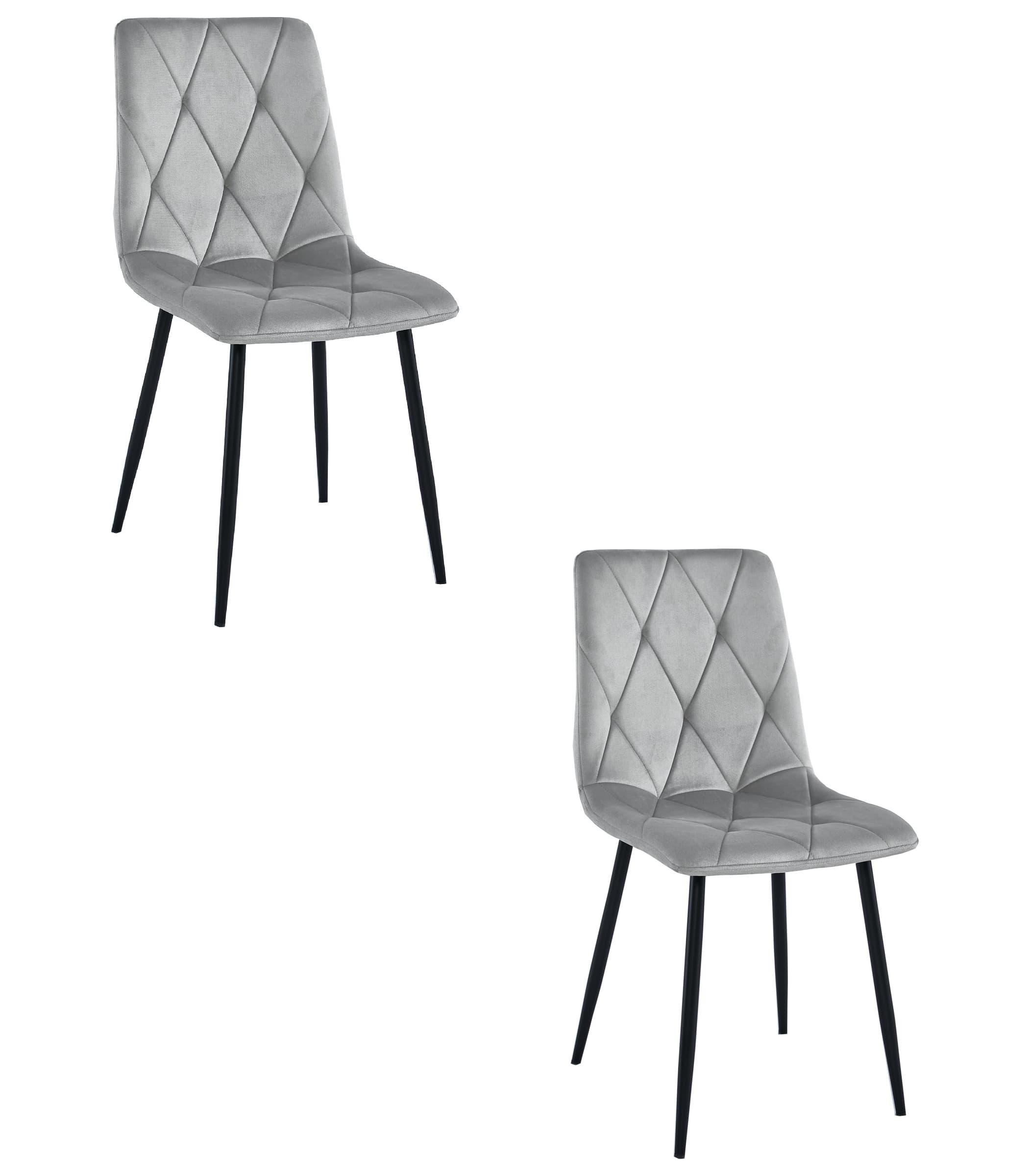 LIBRA-tuoli, hopeanharmaa sametti, mustat jalat (2 kpl) – Leobert