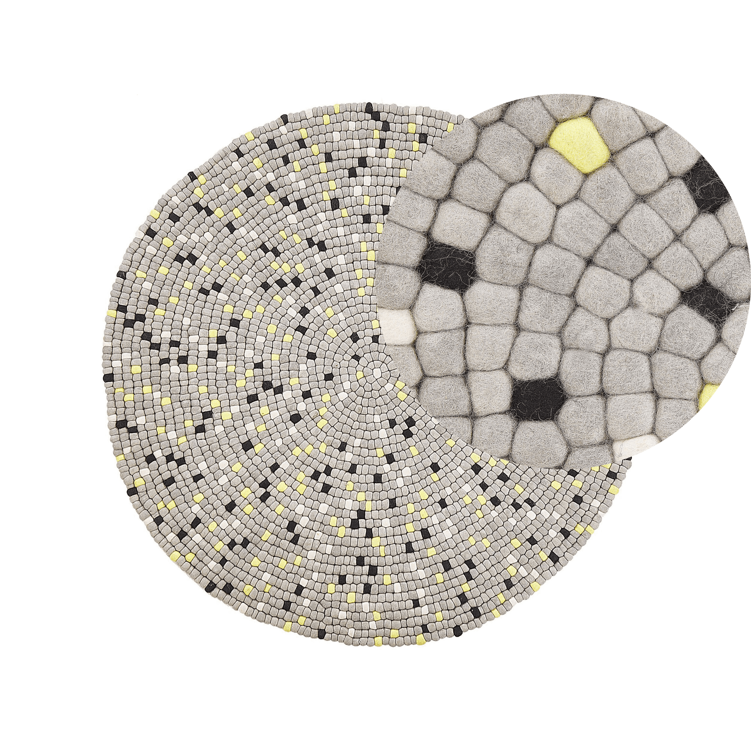 Matto PENEK Vaaleanharmaa ø 140 cm villa – Beliani