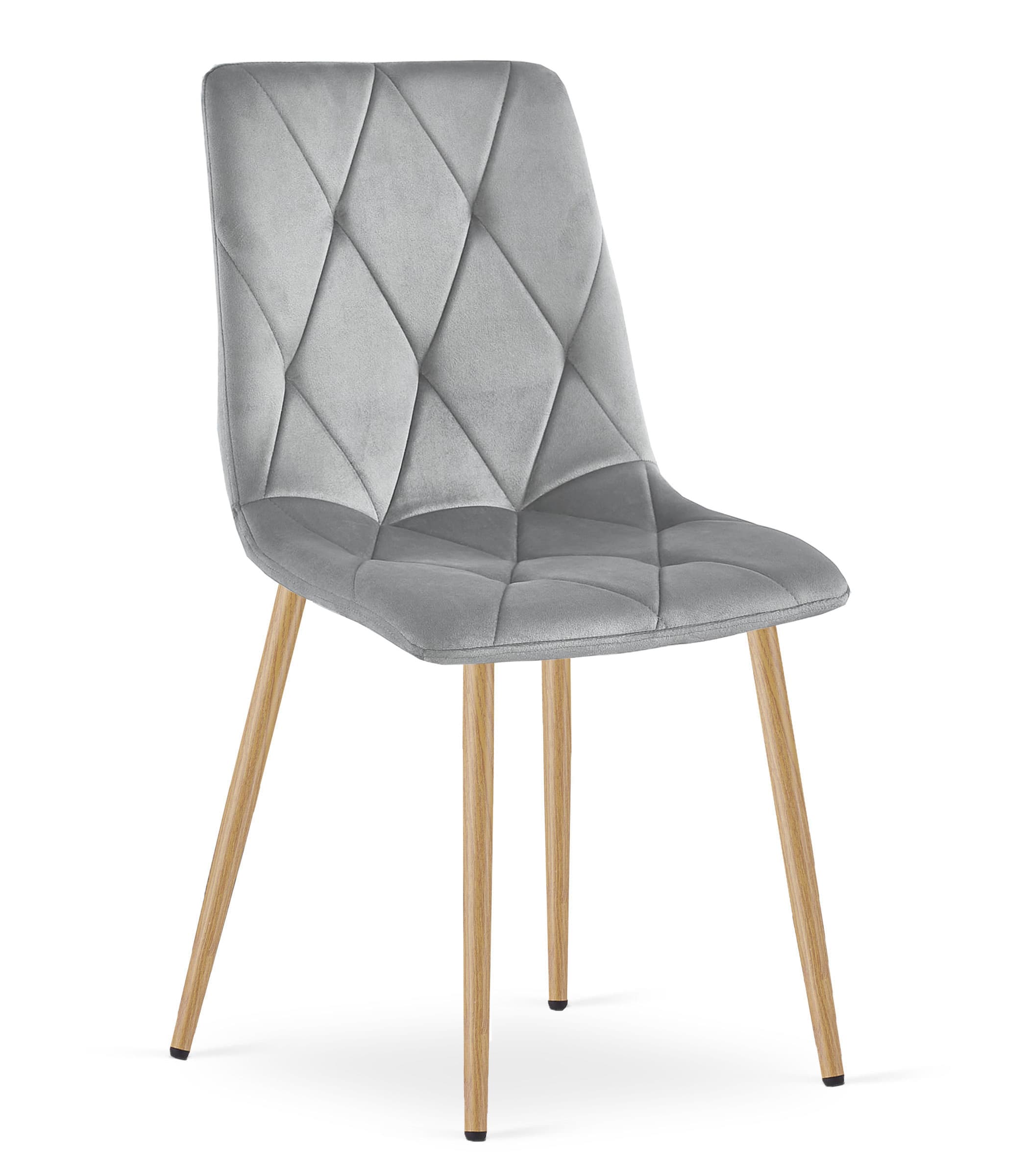 LIBRA-tuoli, vaaleanharmaa sametti, puunväriset jalat (1 kpl) – Leobert