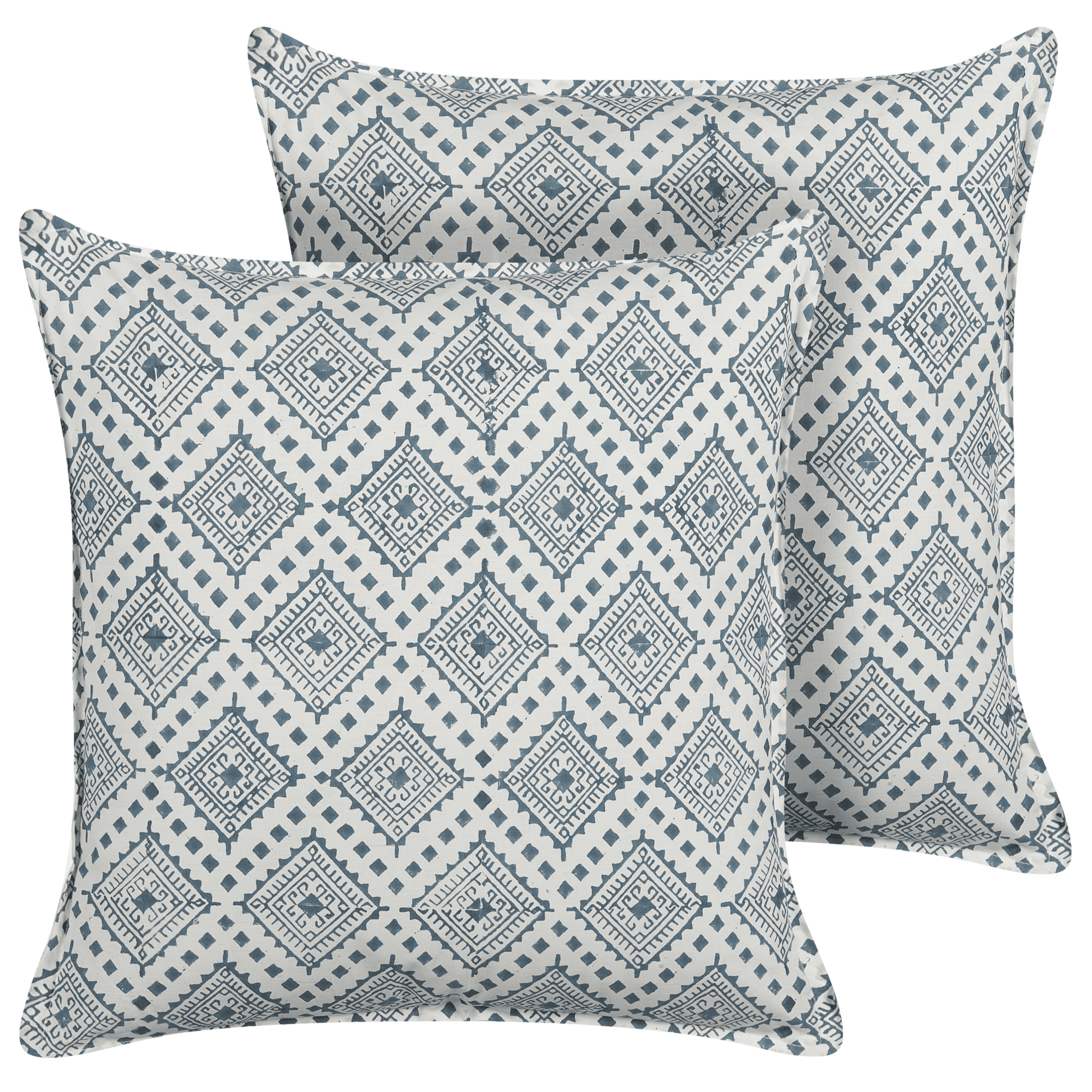 Koristetyynysetti 2 kpl CORDATA puuvilla 45 x 45 cm Sininen Itämainen kuvio