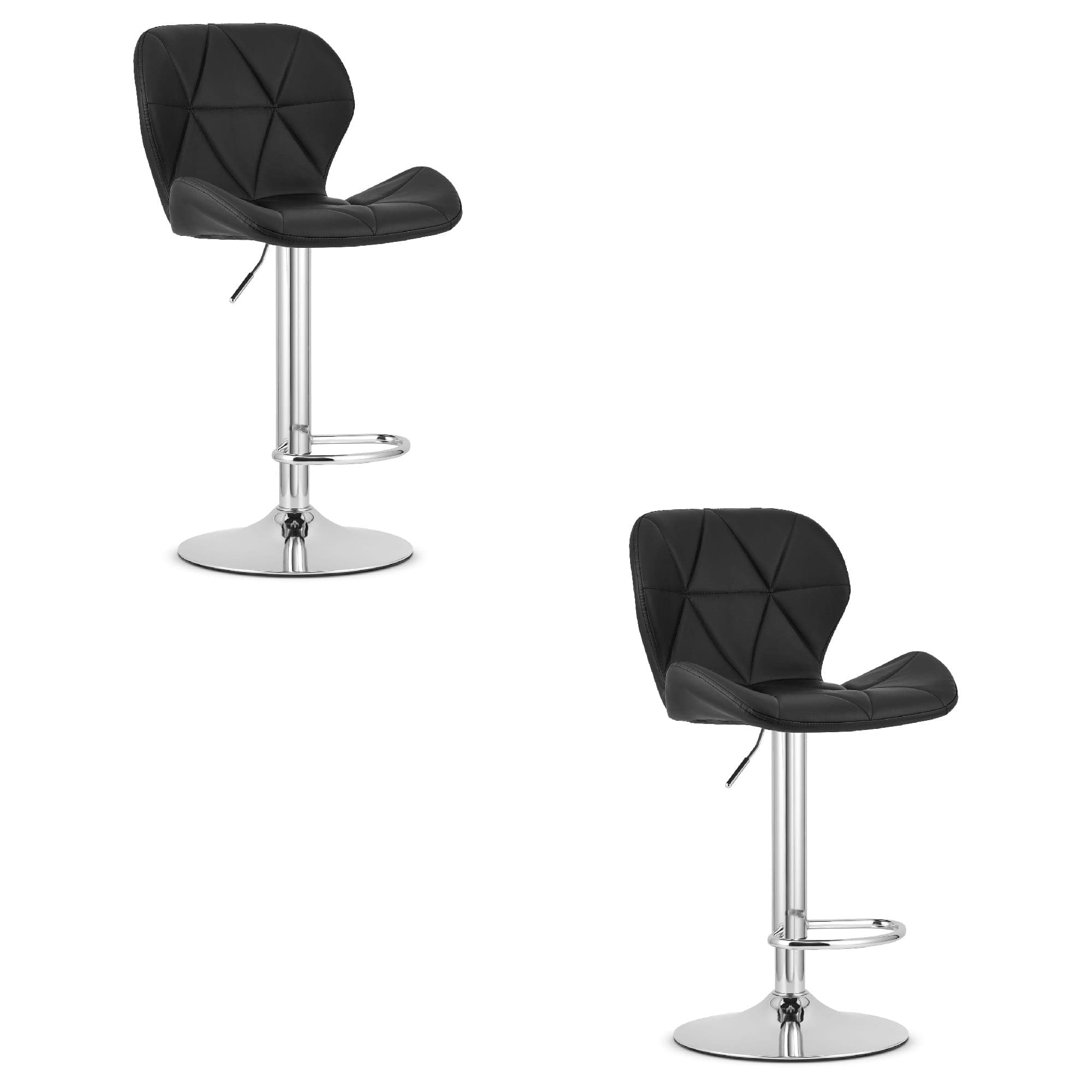 baarijakkara WEST baarijakkara, musta keinonahka, kromattu jalusta (2 kpl) – Leobert