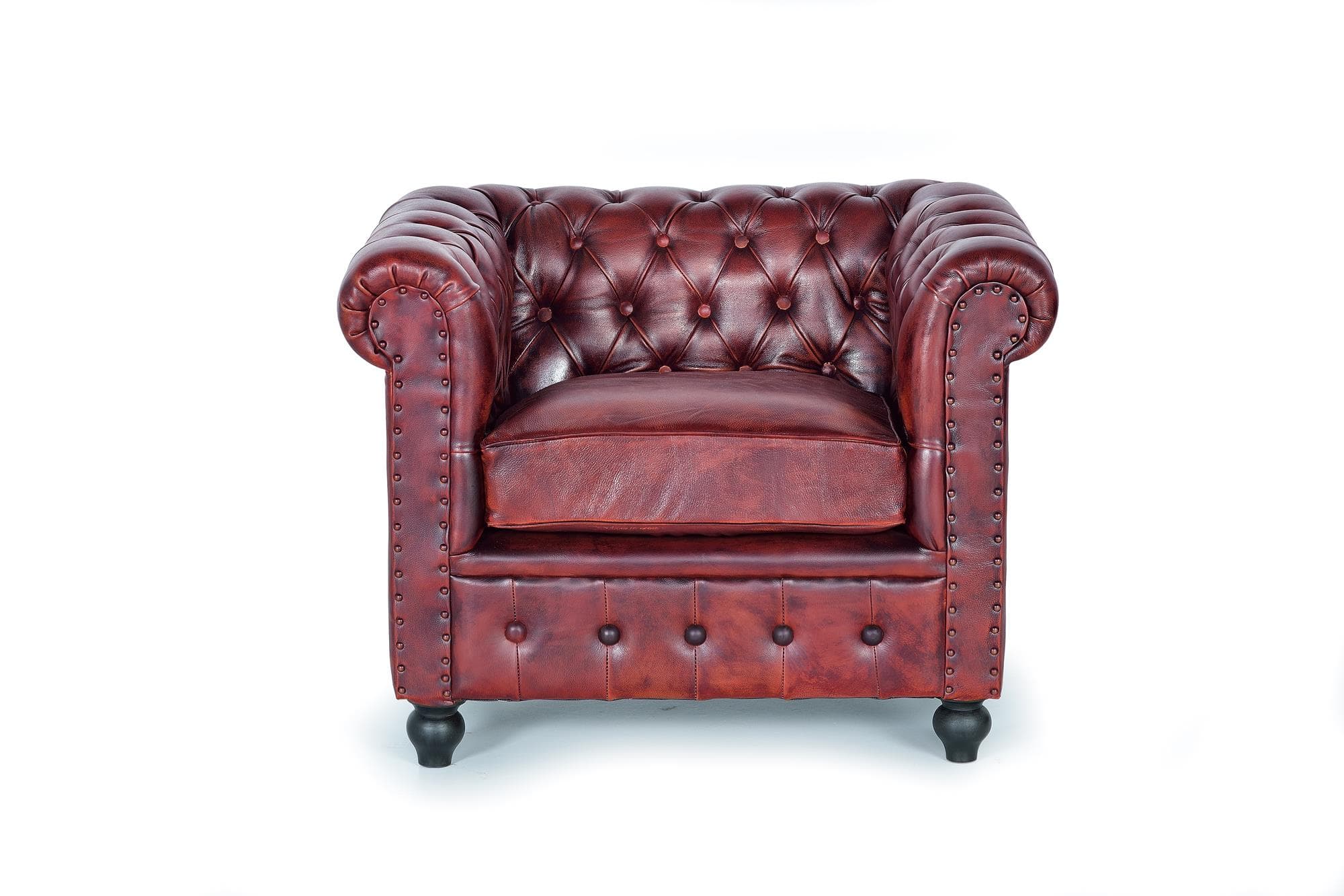 Chesterfield-sohva nahkaverhoilu – Giner y Colomer