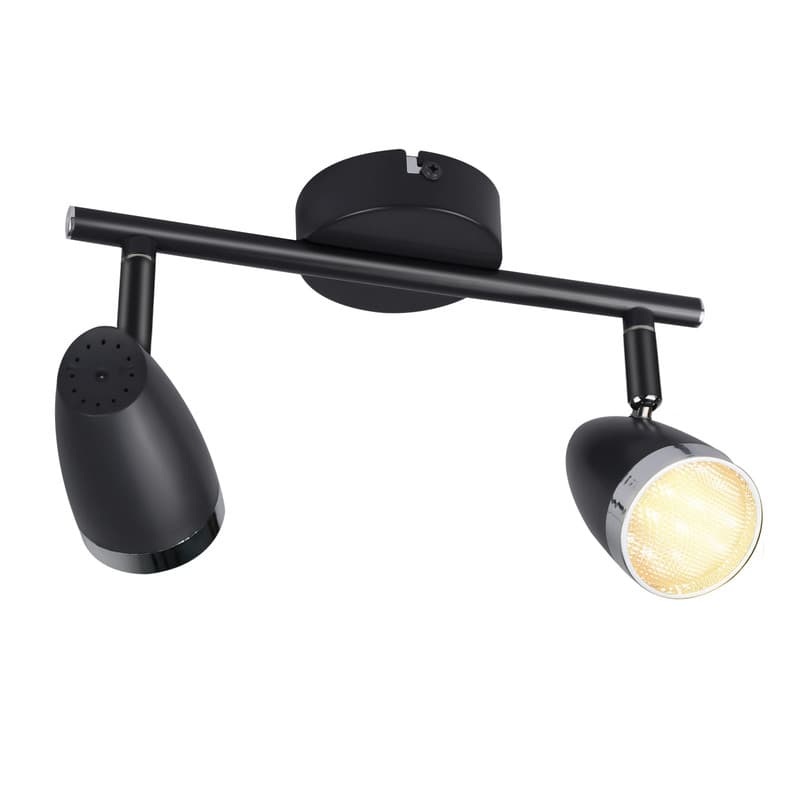 NETTLIFE moderni LED - kattospottivalaisin 2 lamppua 4W musta 3000K säädettävä 350°