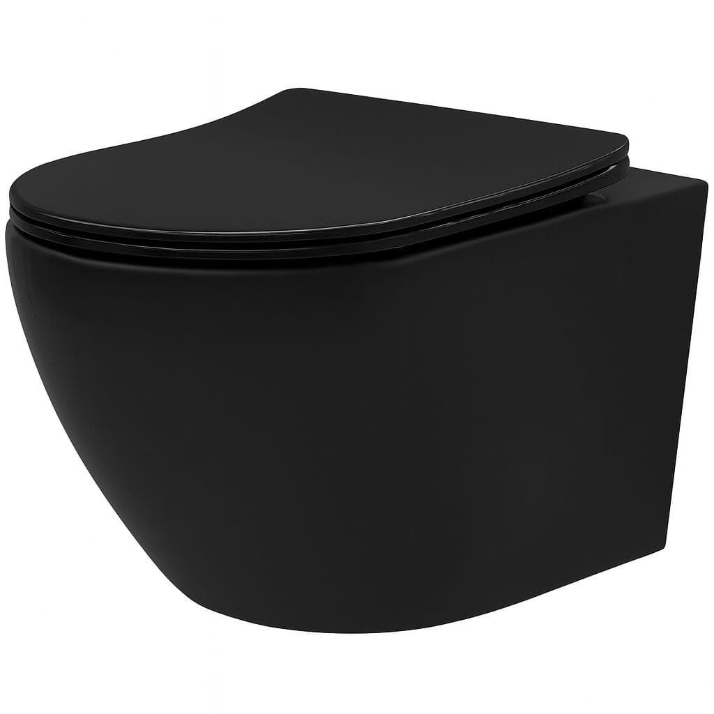 REA Seinä-WC Carlo Mini Tornado musta, 49X36, 5X35CM