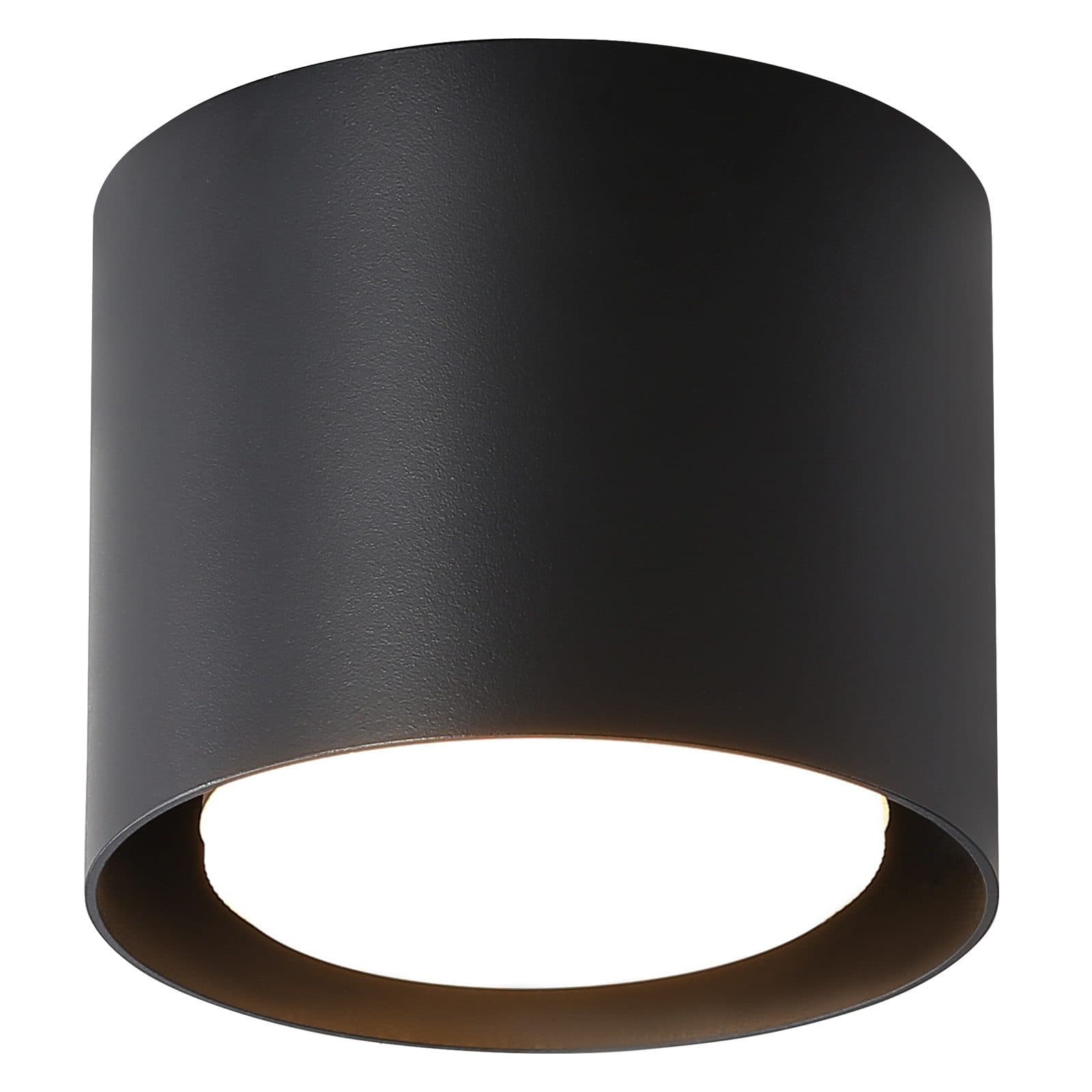 NETTLIFE musta LED-kattovalaisin: Pyöreä pinta-asennettava valaisin, 230 V alumiinista, GX53 5 W 3000 K lamppu, makuuhuoneeseen, eteiseen