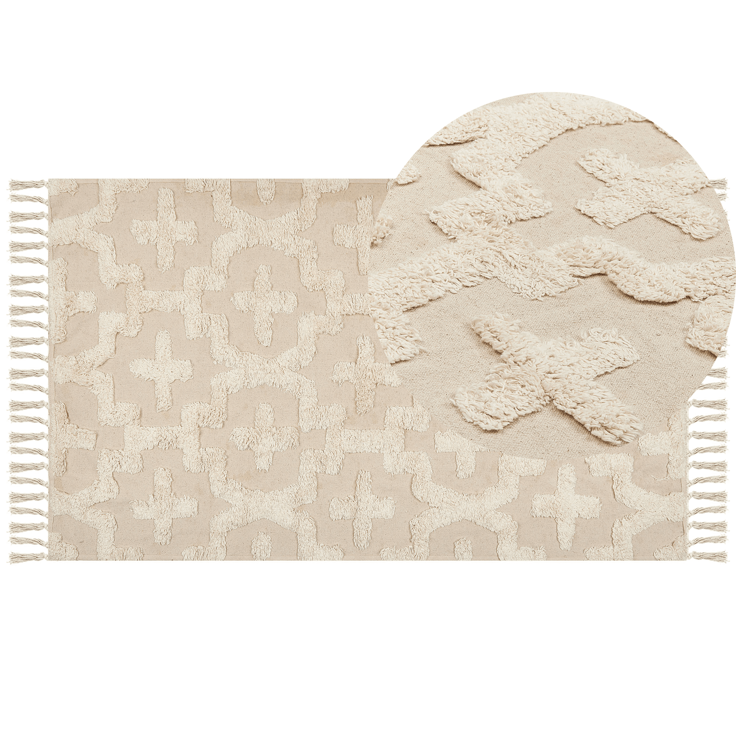 Matto ITANAGAR Beige 80 x 150 cm puuvilla