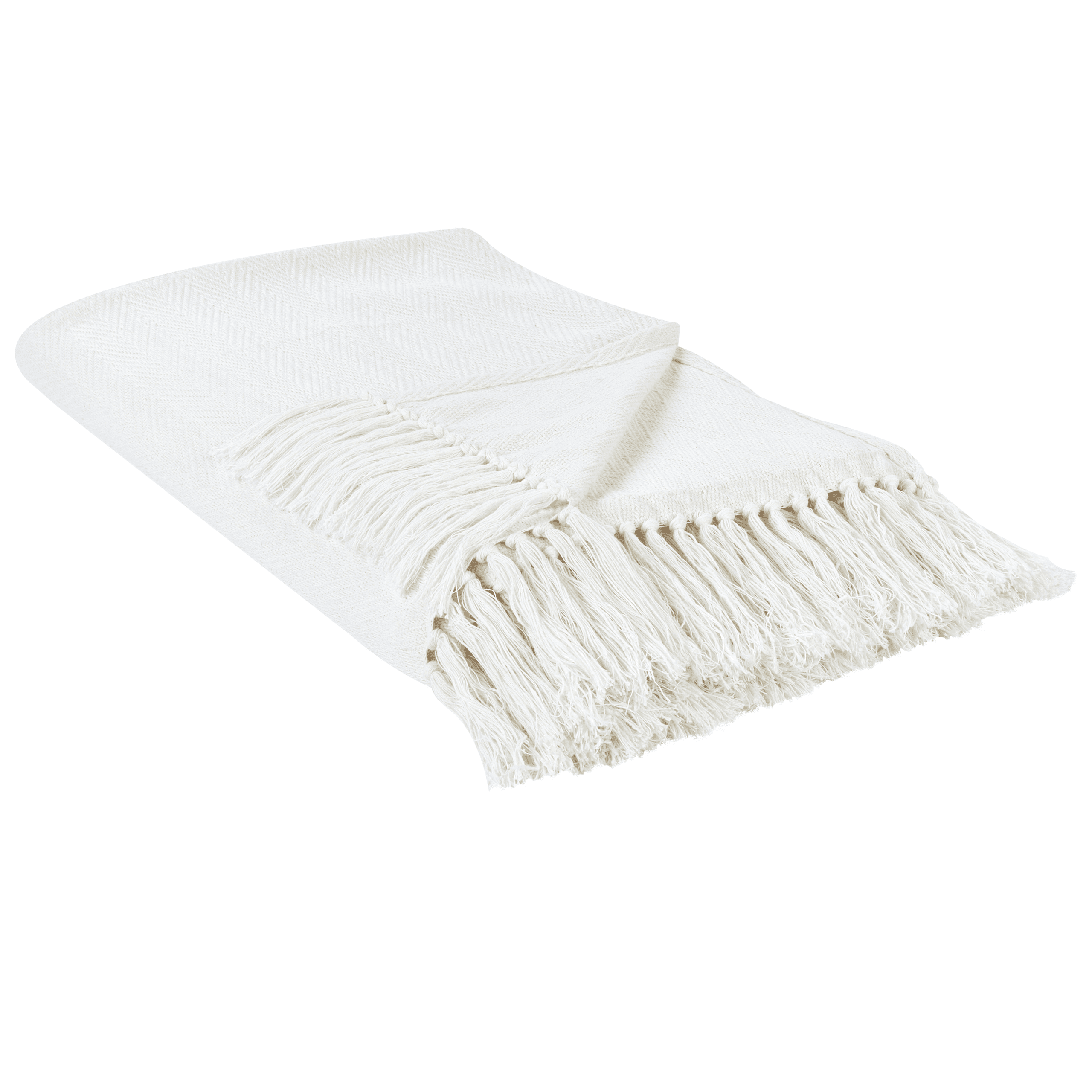 Torkkupeitto AMPARA puuvilla 200 x 220 cm Luonnonvalkoinen – Beliani