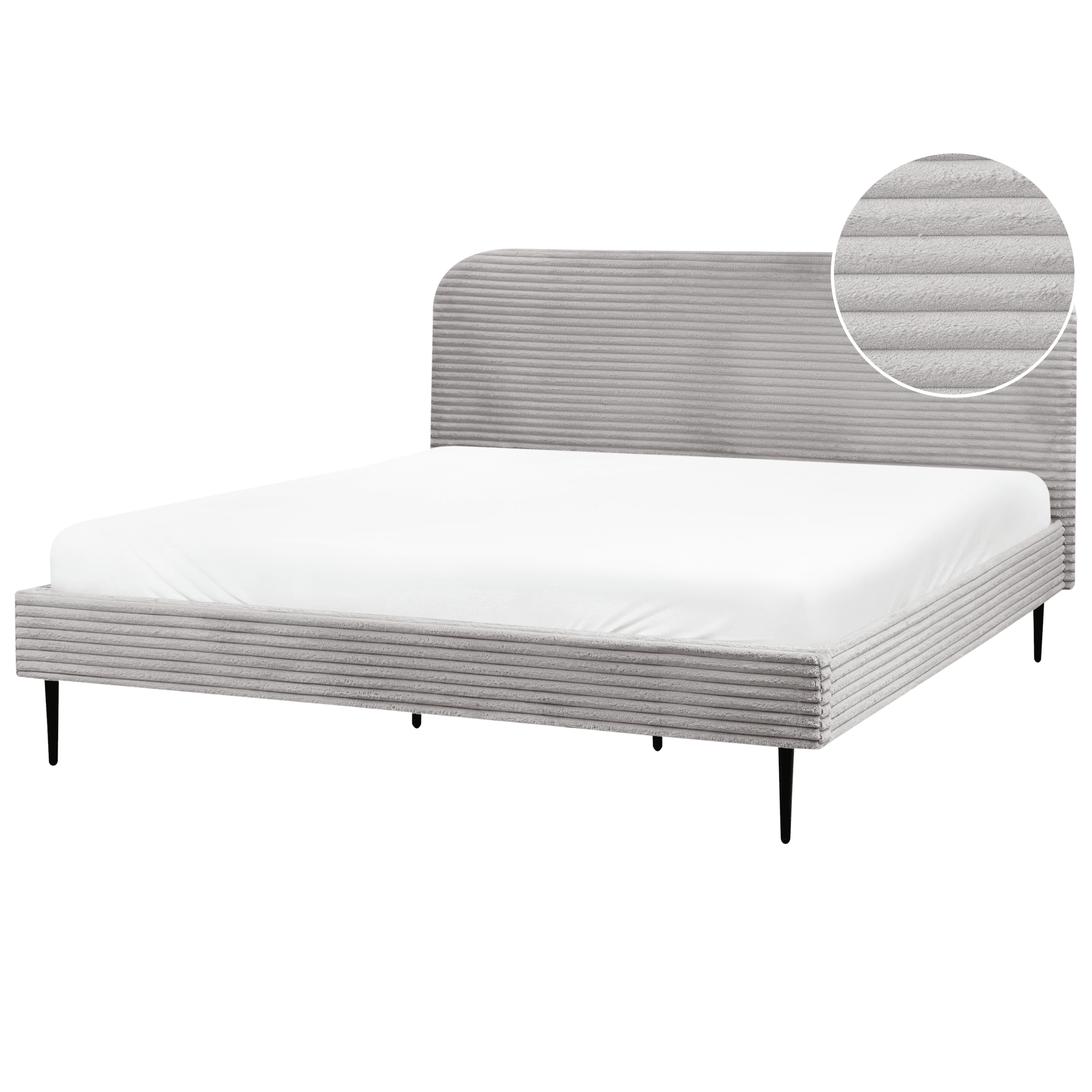 Sänky vakosametti FLAYAT 180 x 200 cm Vaaleanharmaa