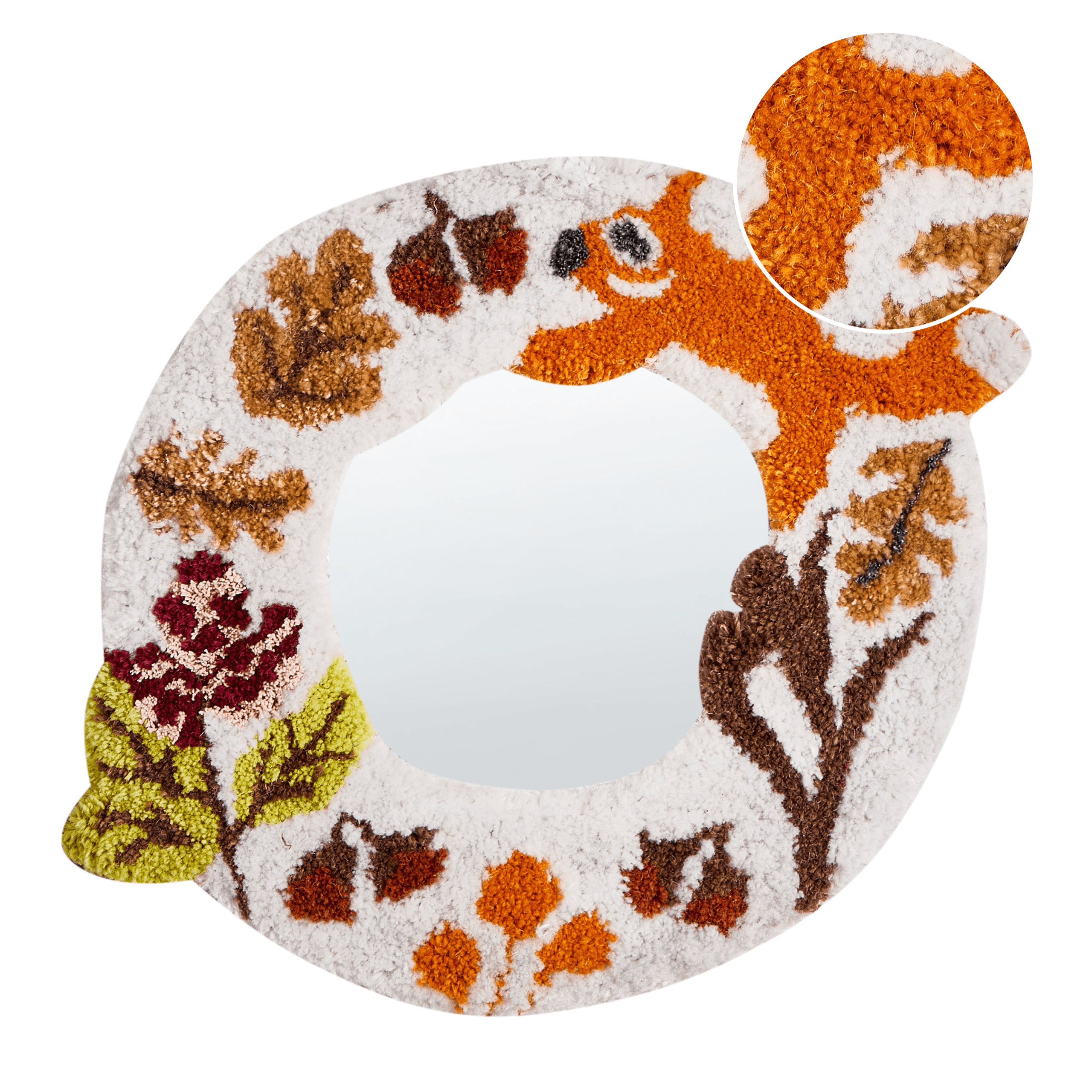 Seinäpeili BORITI 51 cm 40 cm puuvilla Valkoinen