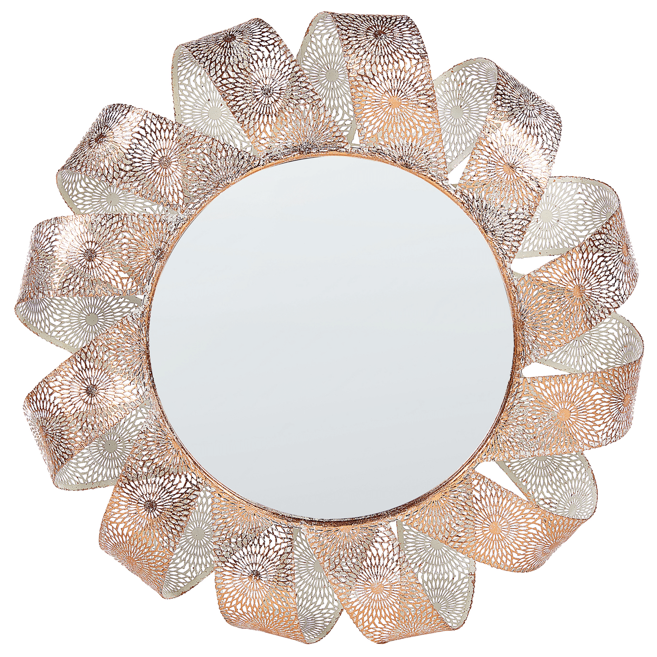 Seinäpeili MANGALORE 54 cm 54 cm metalli Valkoinen – Beliani