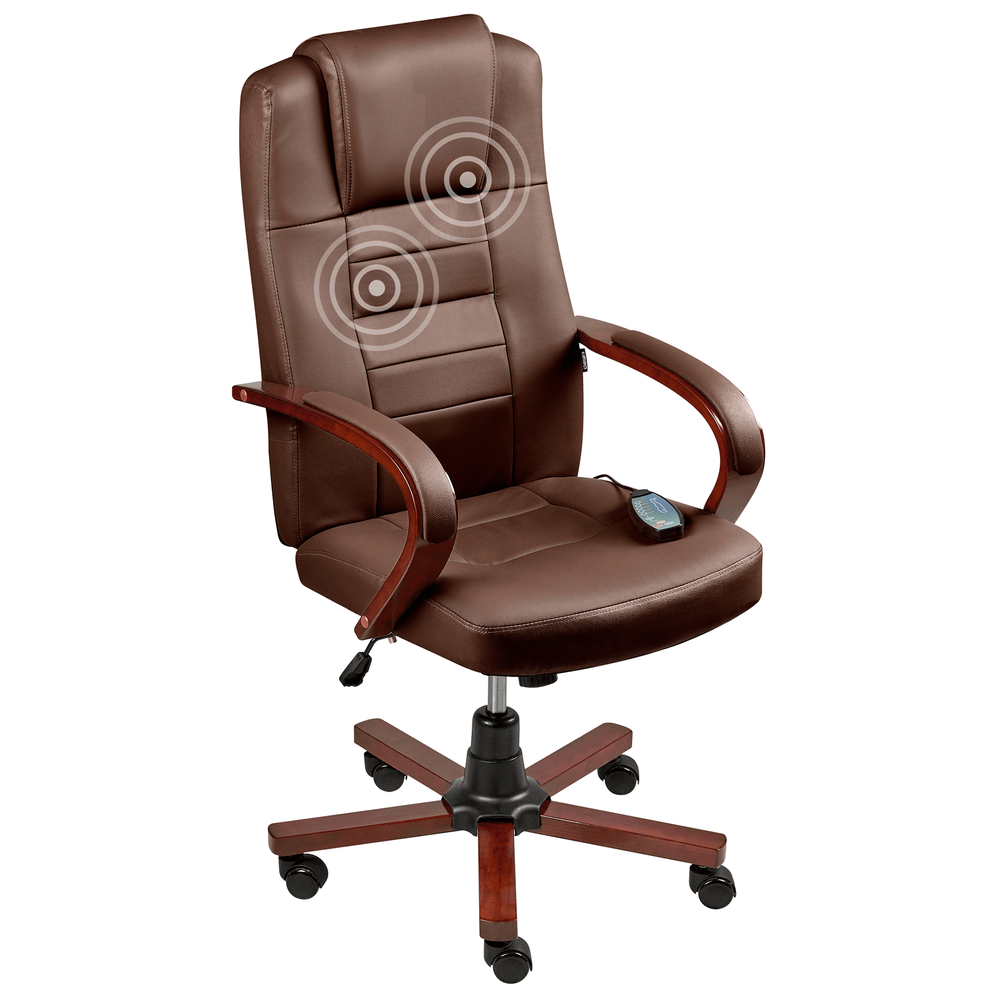 Hierontatuoli DIAMOND lämmittävä nahka Tummanruskea – Beliani