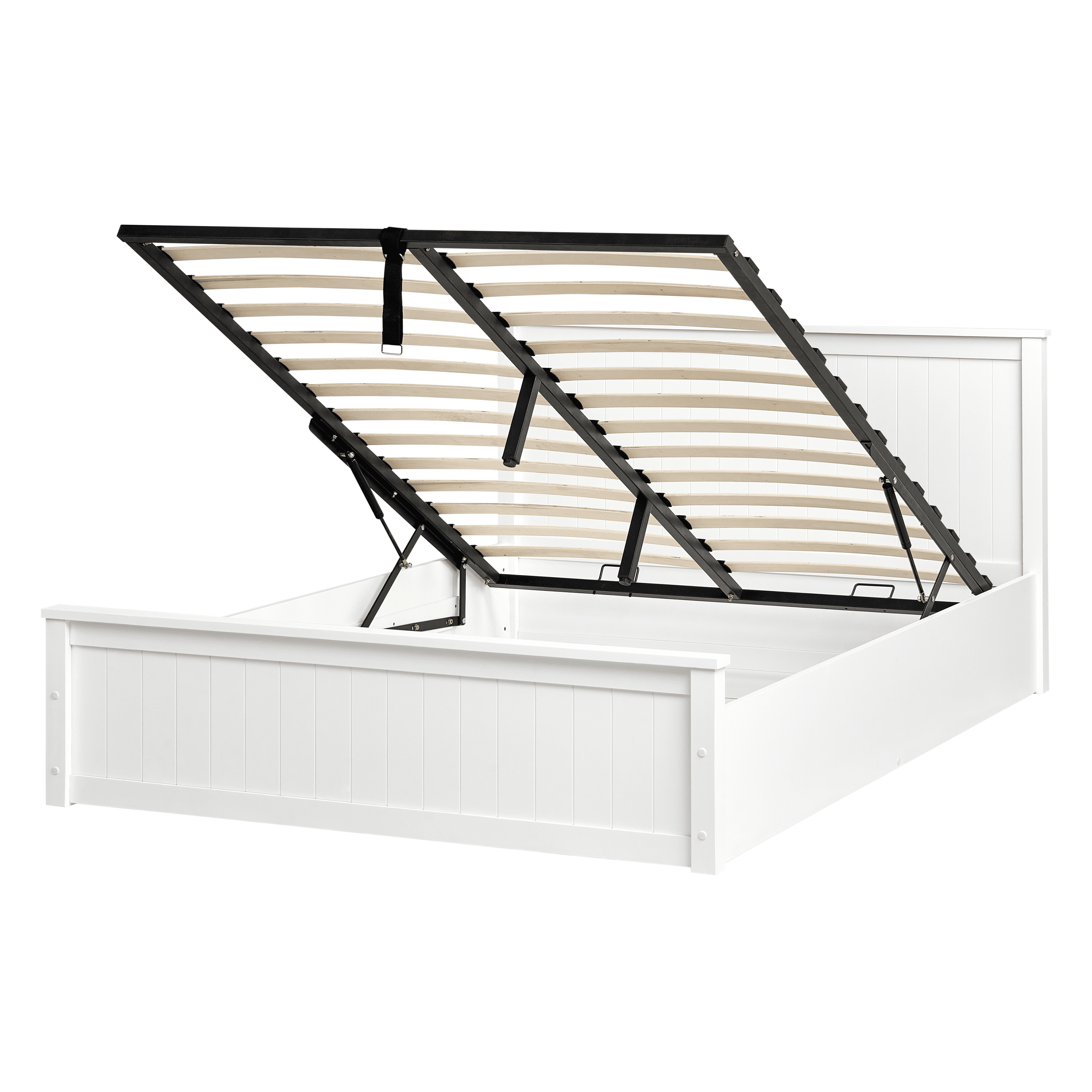 Sänky säilytystilalla mänty LAMBRES  140 x 200 cm Valkoinen