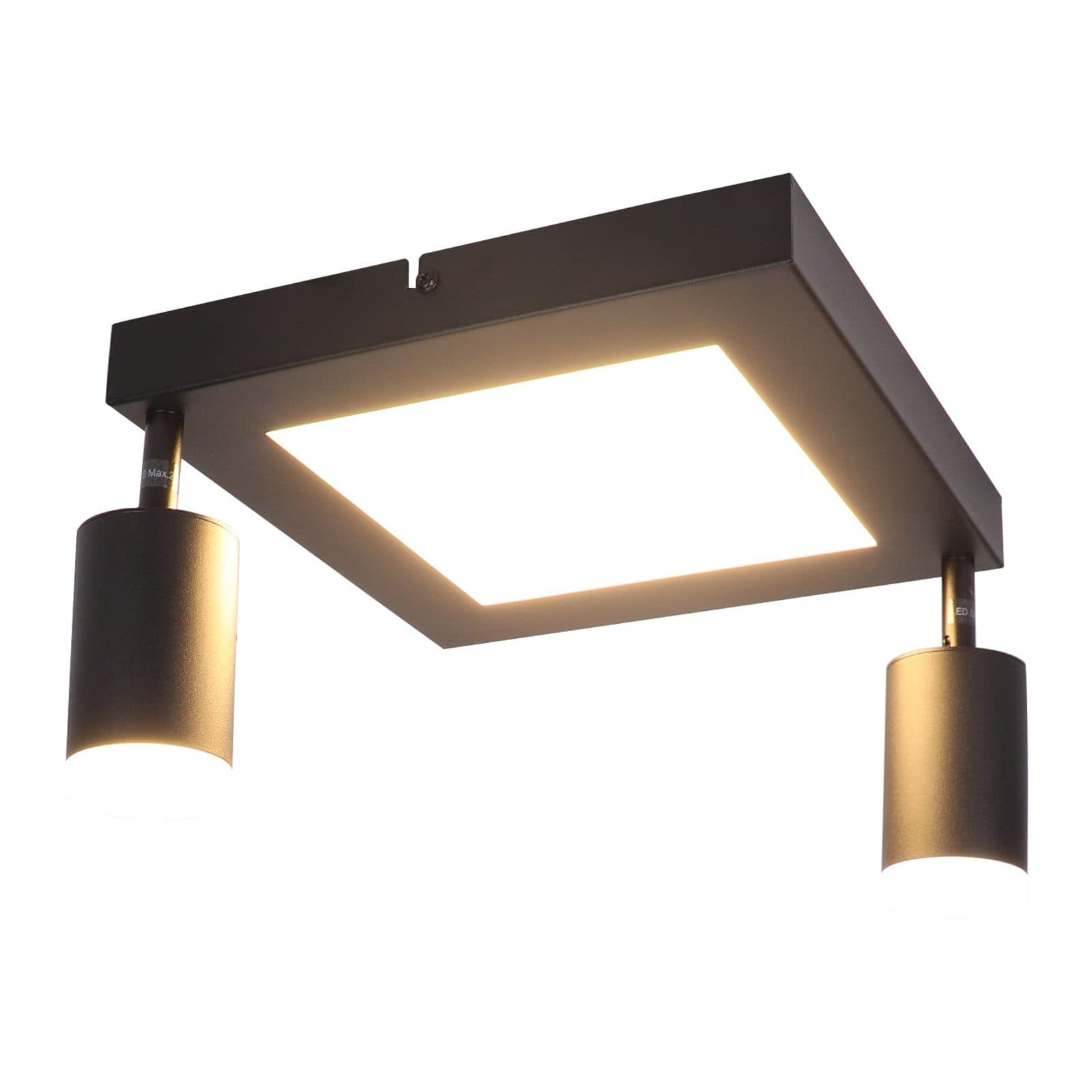 NETTLIFE Neliönmuotoinen kattokohdevalaisin GU10 3000k Lämmin valkoinen 20W Makuuhuonevalaisin 350° Säädettävä Lämmin valkoinen – Nettlife