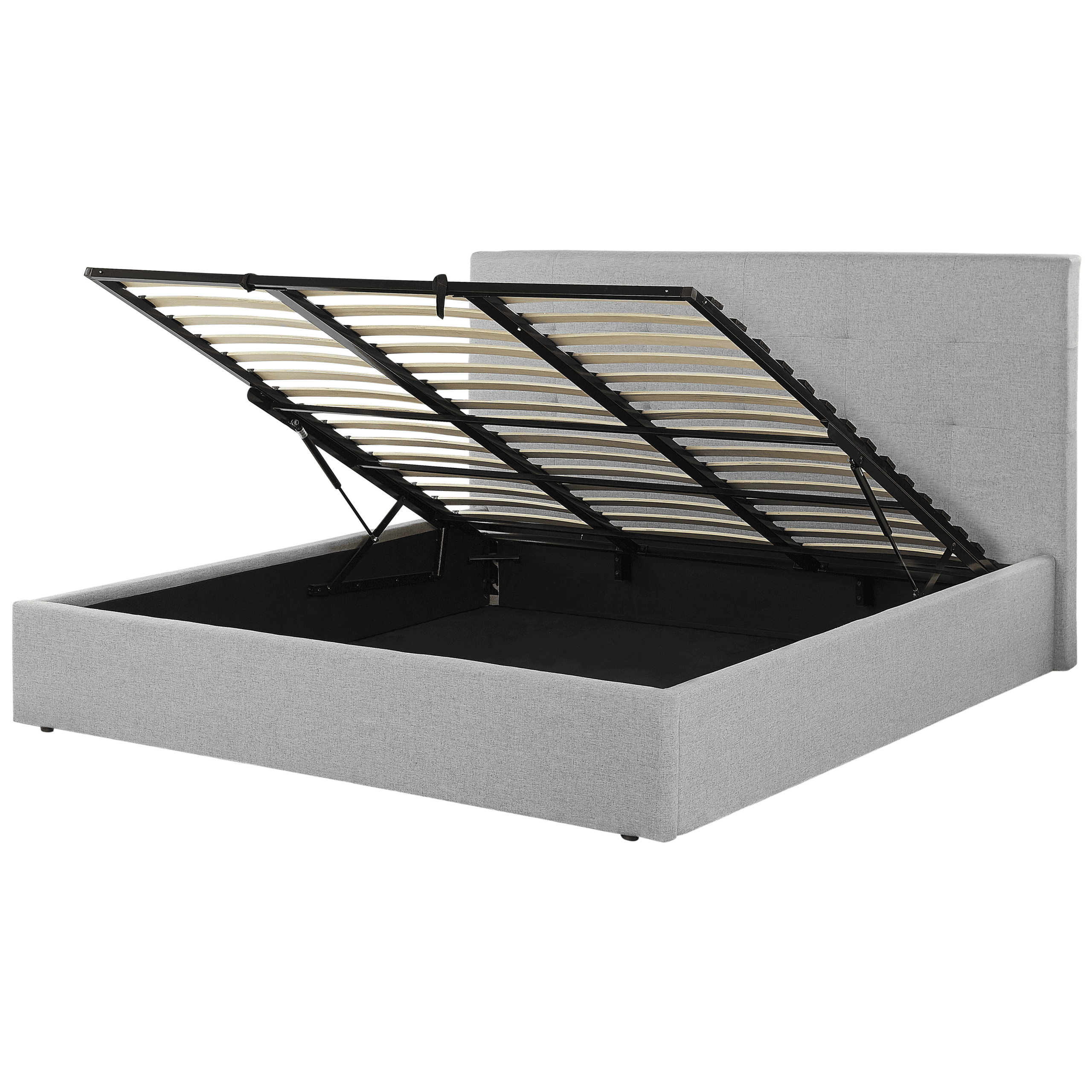 Sänky säilytystilalla kangas LORIENT 180 x 200 cm Harmaa – Beliani