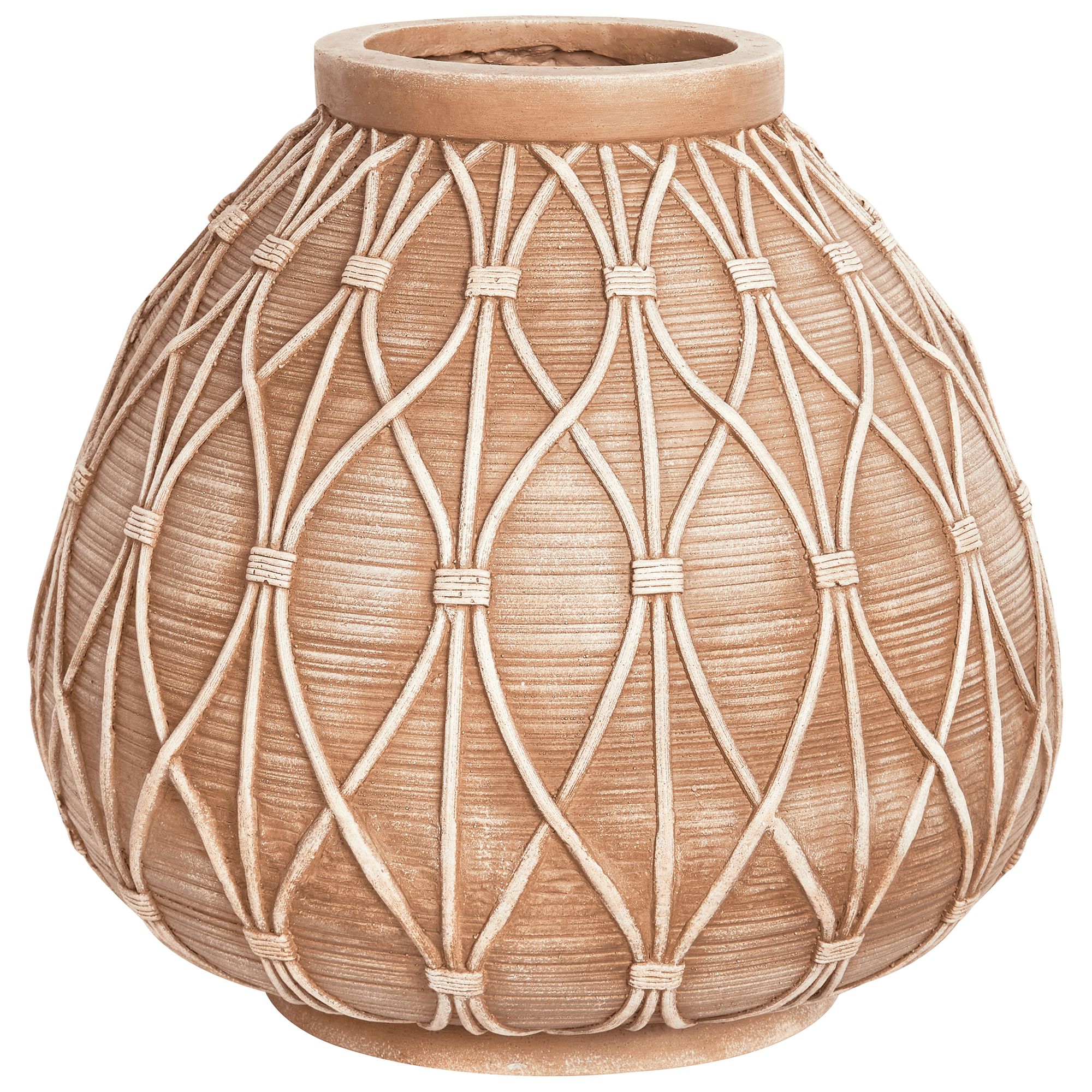 Kukkamaljakko DOMOKOS keramiikka 38 cm Vaaleanruskea – Beliani