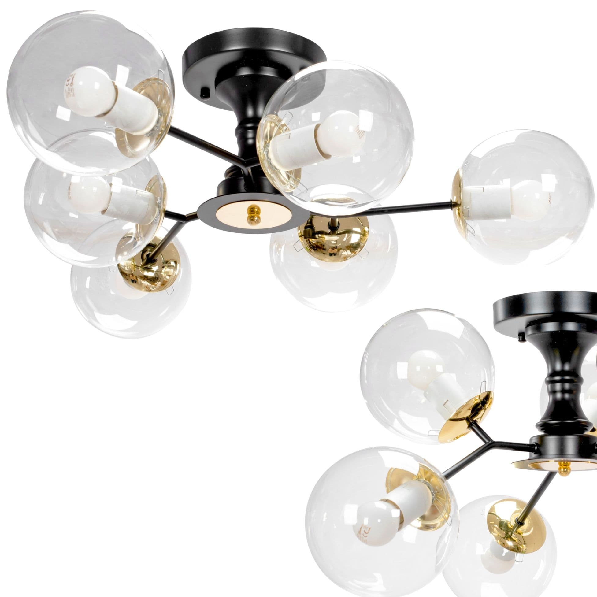 TOOLIGHT riippuvalaisin APP1134-6C musta kulta, 67X67X35CM – Toolight