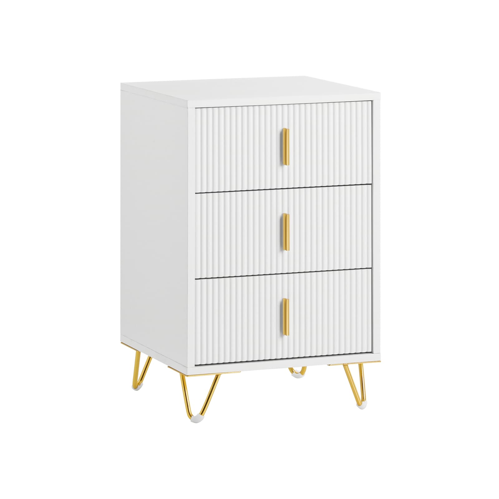 SoBuy yöpöytä 3-laatikkoinen FBT115-L-W ekologinen valkoinen