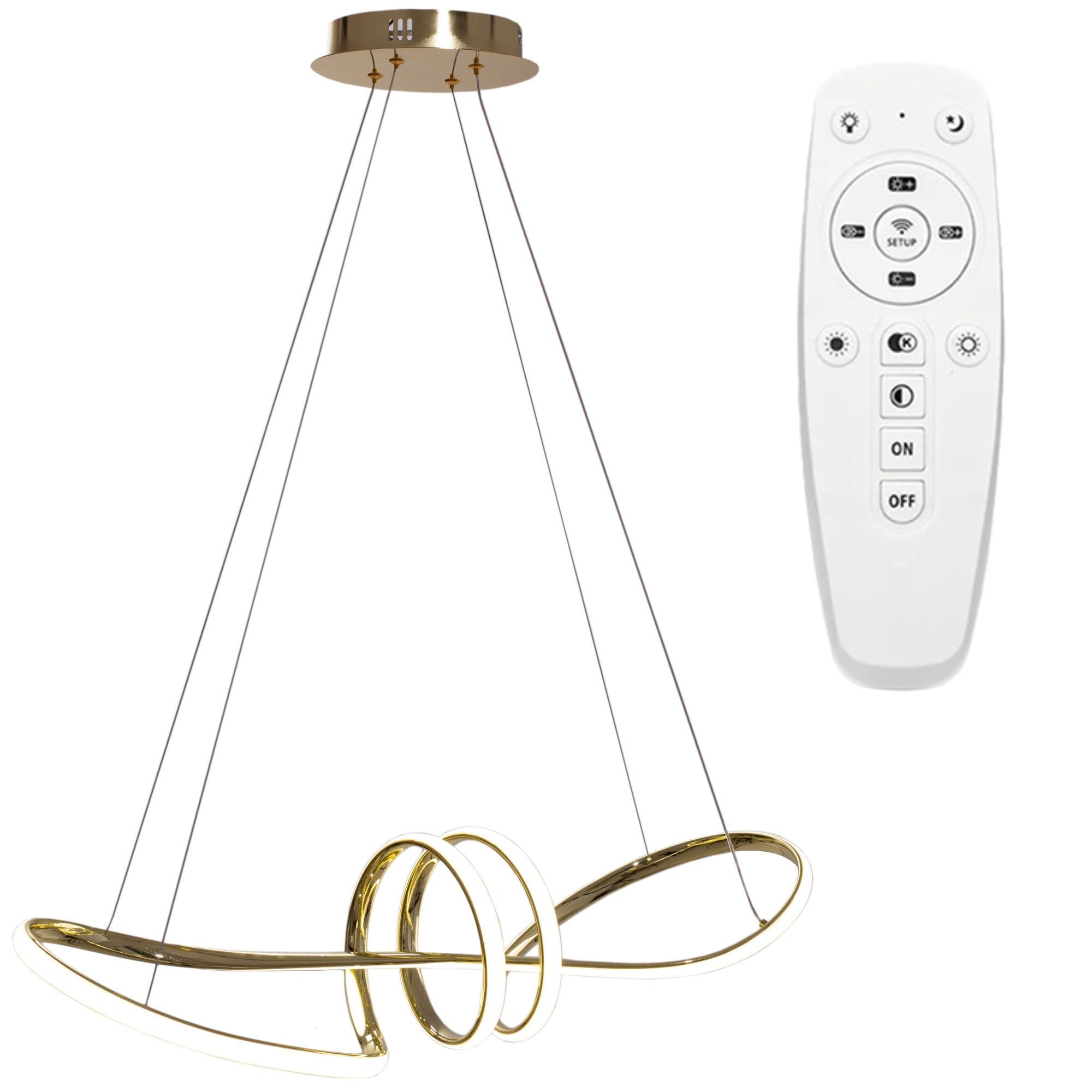 TOOLIGHT riippuva kattovalaisin LED APP824-CP LONG kulta, 25x73x95cm